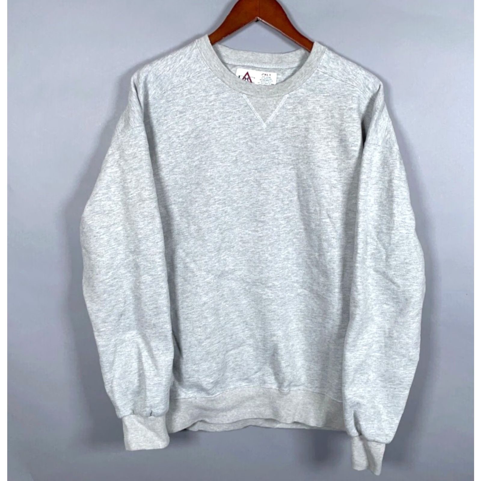 Vintage VTG Heavyweight Crewneck Sweatshirt Adult 2XL Tall Gray Cotton Polyester Fleece Solid 90s Retro Pullover Mens Size US XXL / EU 58 / 5 - 2 Thumbnail
