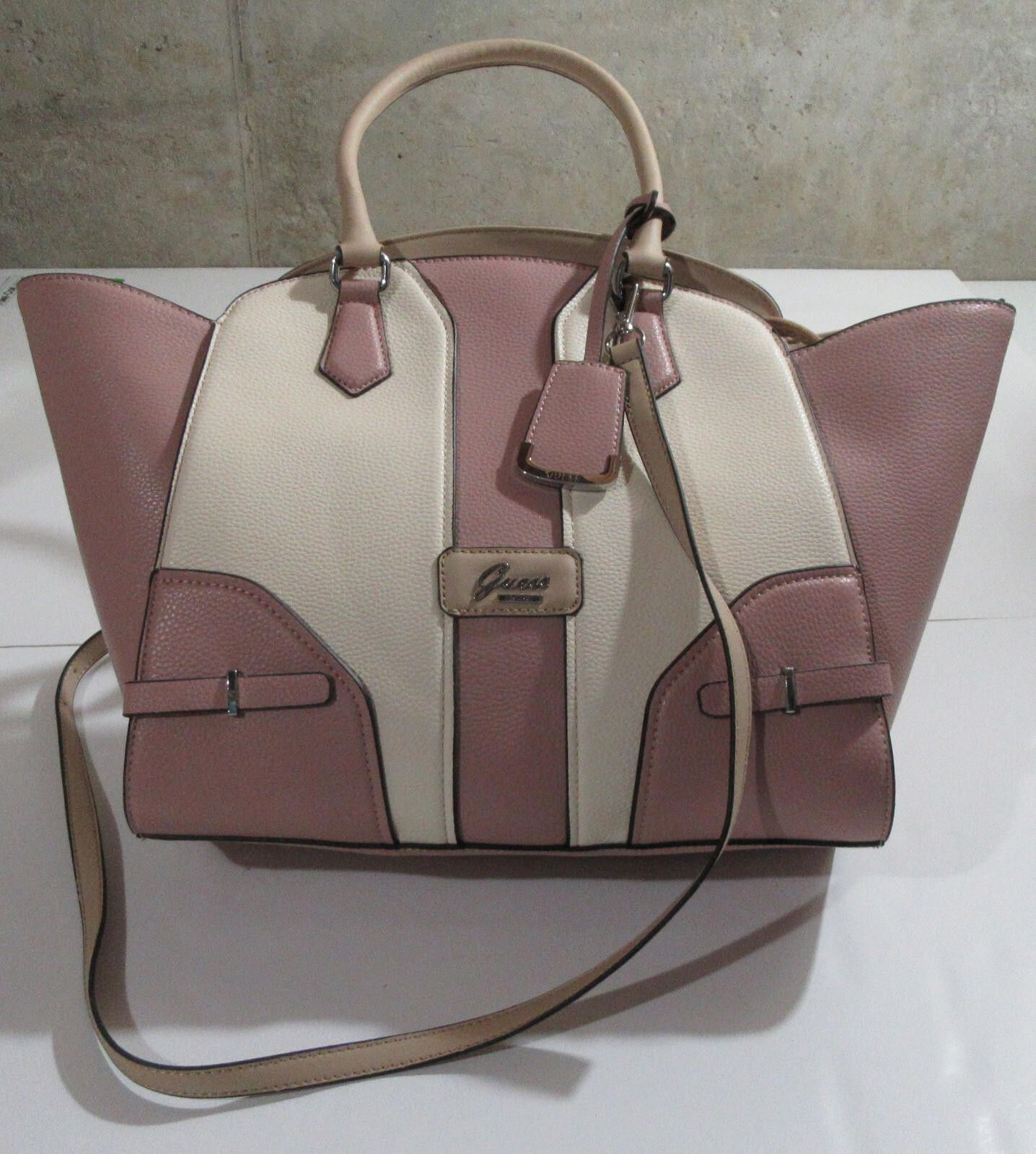 Guess Guess Purse Satchel Crossbody Tote Handbag Pink / Ecru NWOT Size ONE SIZE - 3 Thumbnail