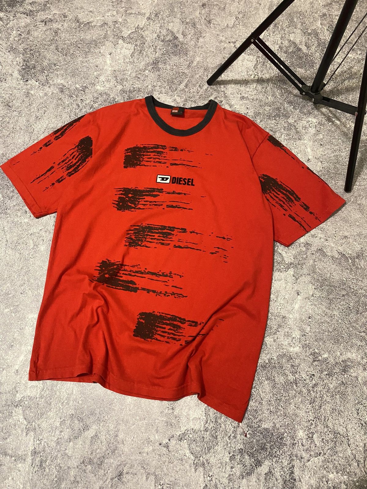 Diesel × Vintage 00s Vintage Diesel Archive Faded Y2k Logo Graphic T-shirt Size US L / EU 52-54 / 3 - 3 Thumbnail