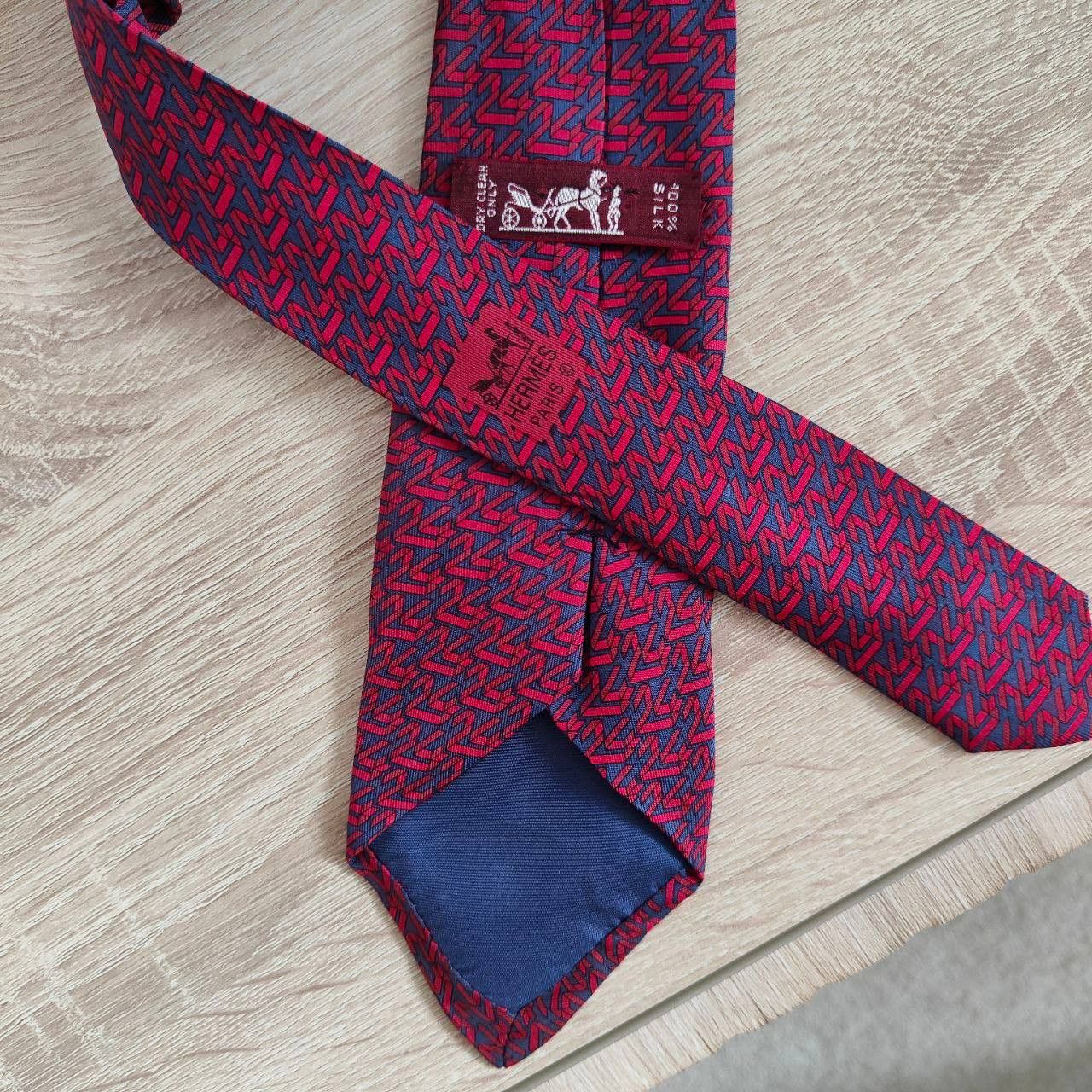 Hermes Hermes Paris Silk Tie 7263 MA Birds Red Size ONE SIZE - 3 Thumbnail