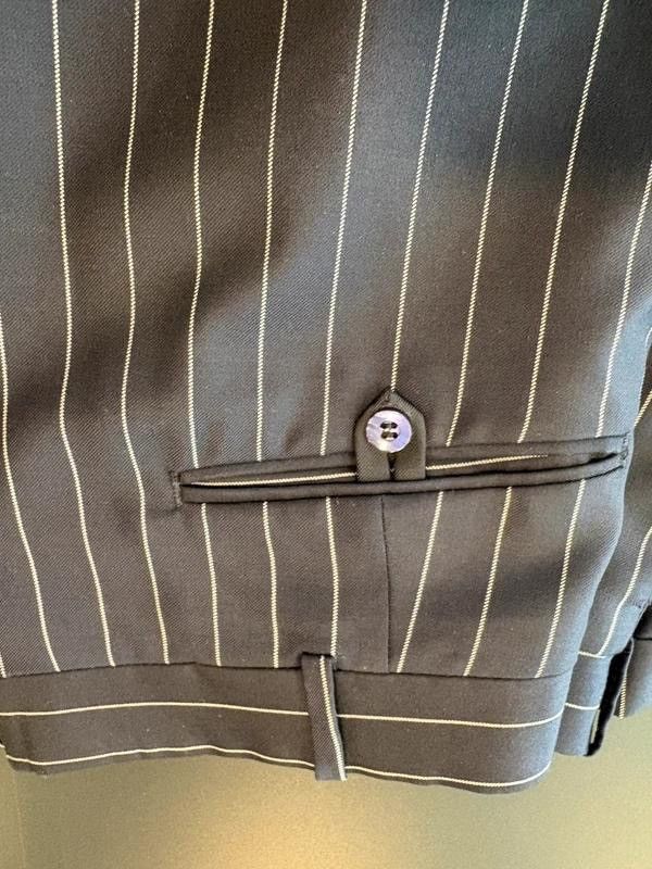 Vitale Barberis Canonico Bespoke Navy Pinstripe DB Suit 6x3 Italian Vitale Barberis Size 42R - 14 Thumbnail