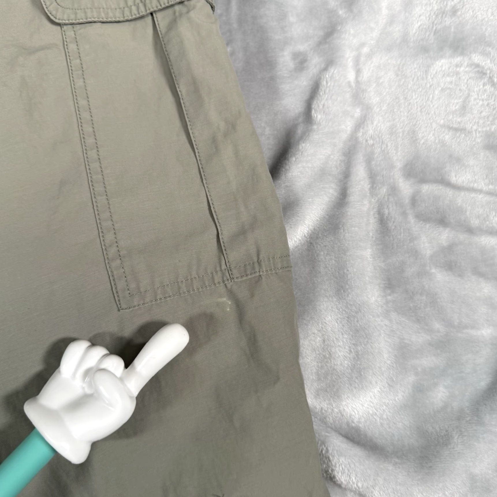 Gap VINTAGE Gap Cargo Pants Mens L 31” Gray/Green Baggy Paratrooper Army Canvas Cotton Straight Relaxed Pants Mens Size US 33 - 5 Thumbnail