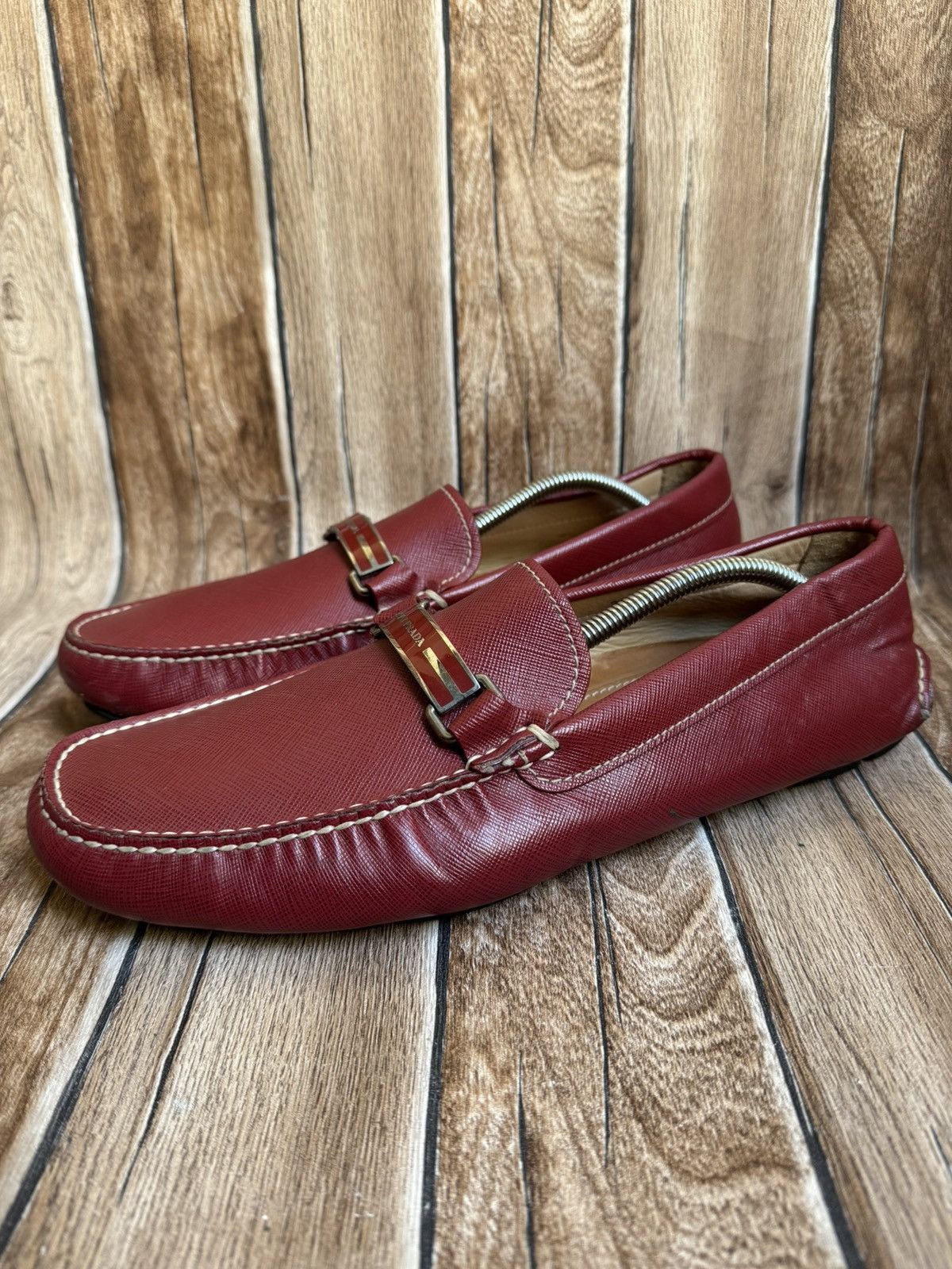 Prada logo leather loafers Size US 10 / EU 43 - 4 Thumbnail