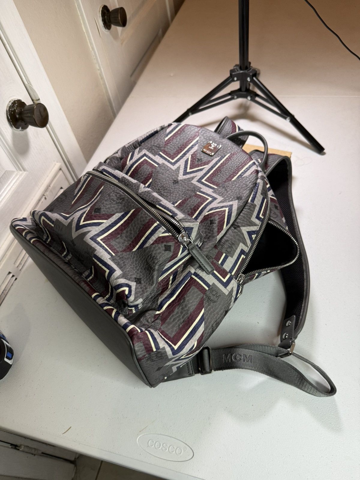 MCM MCM Stark Gunta Visetos Logo Print Medium Backpack Size ONE SIZE - 17 Thumbnail