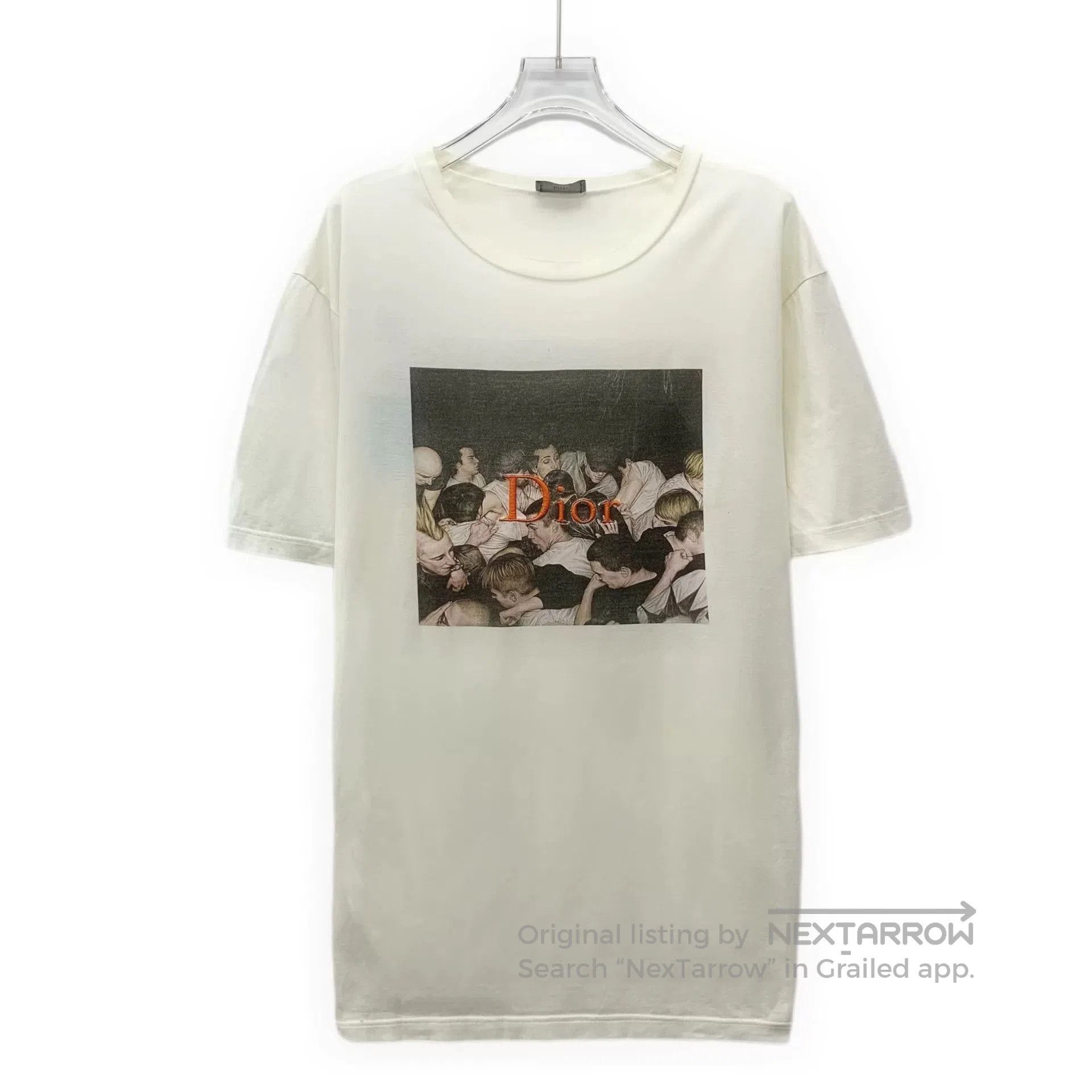 Dior dior beige embroidered cotton graphic t-shirt. Size US XL / EU 56 / 4 - 1 Thumbnail