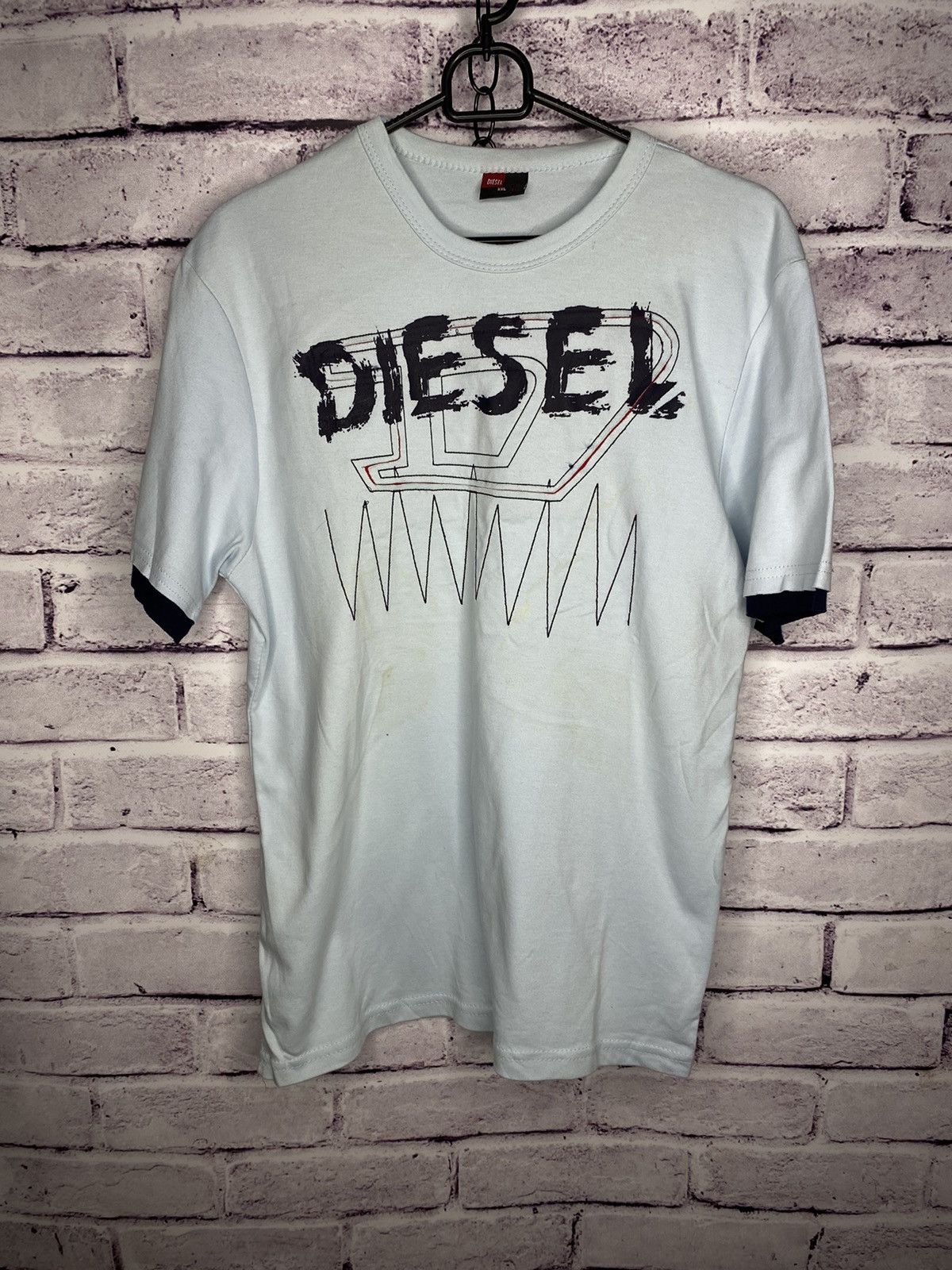 Diesel MENS T-Shirt Diesel Vintage Rare 90s Overprint Logo Tee Size US M / EU 48-50 / 2 - 1 Thumbnail
