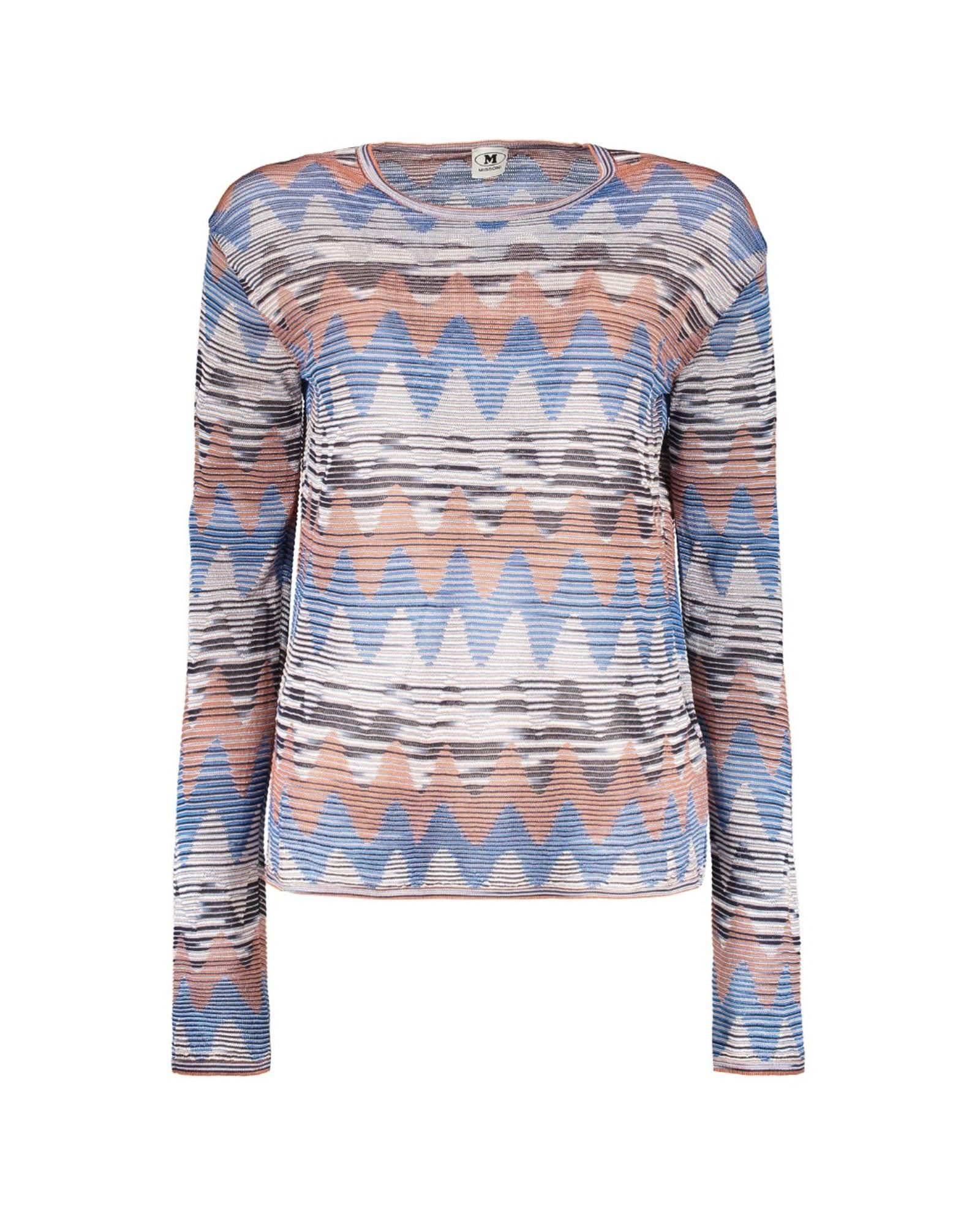 image of Missoni Long Sleeve Mixed Fibre Sweater in Brown, Women's (Size XL)