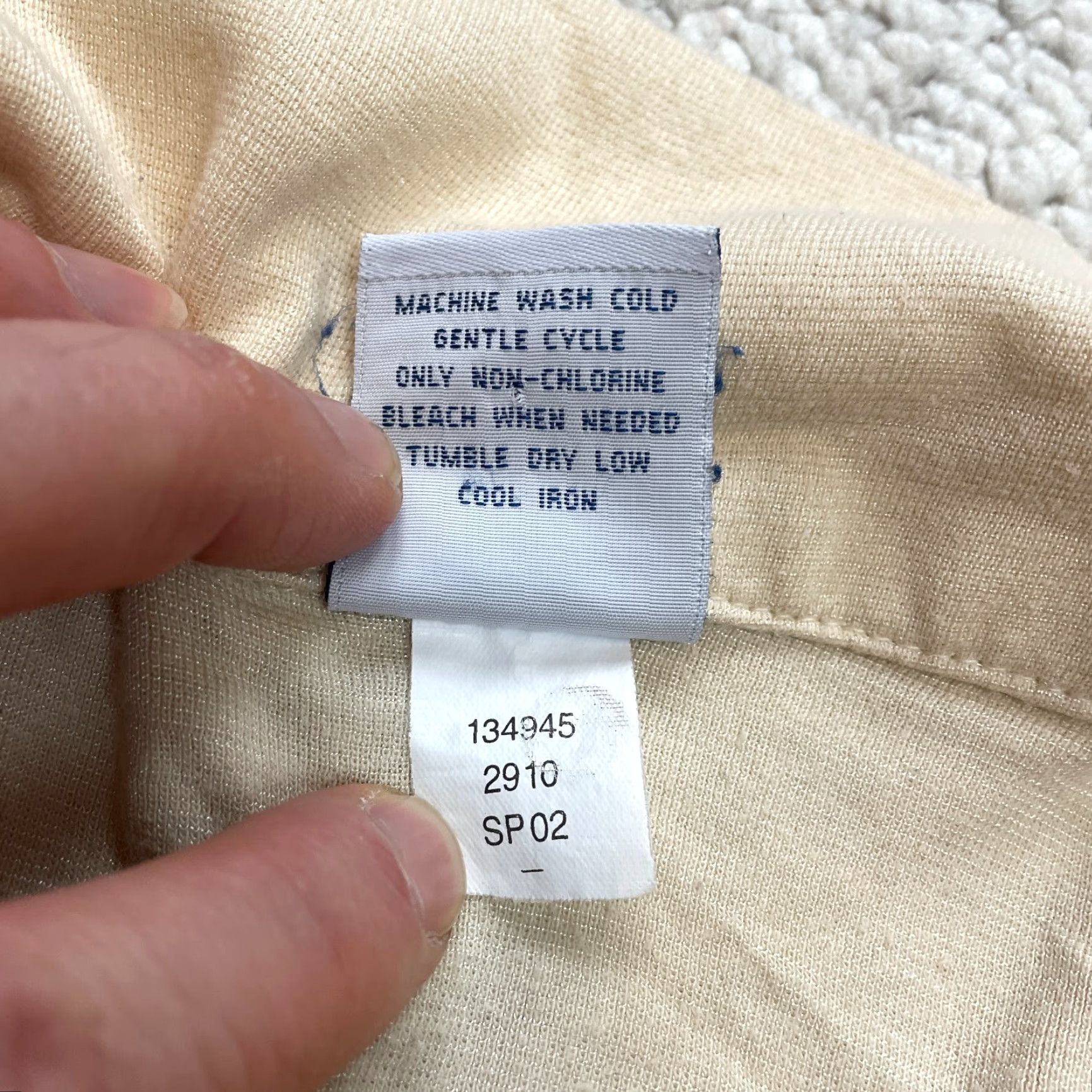 Old Navy Old Navy Polo Shirt Juniors M Beige Long Sleeve Polo Casual Shirt Womens Beige Polo Shirt Beige/Blue Details Size M / US 6-8 / IT 42-44 - 5 Thumbnail