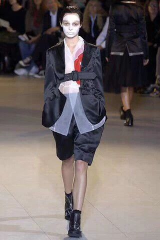 comme des garçons silk deconstructed shorts
