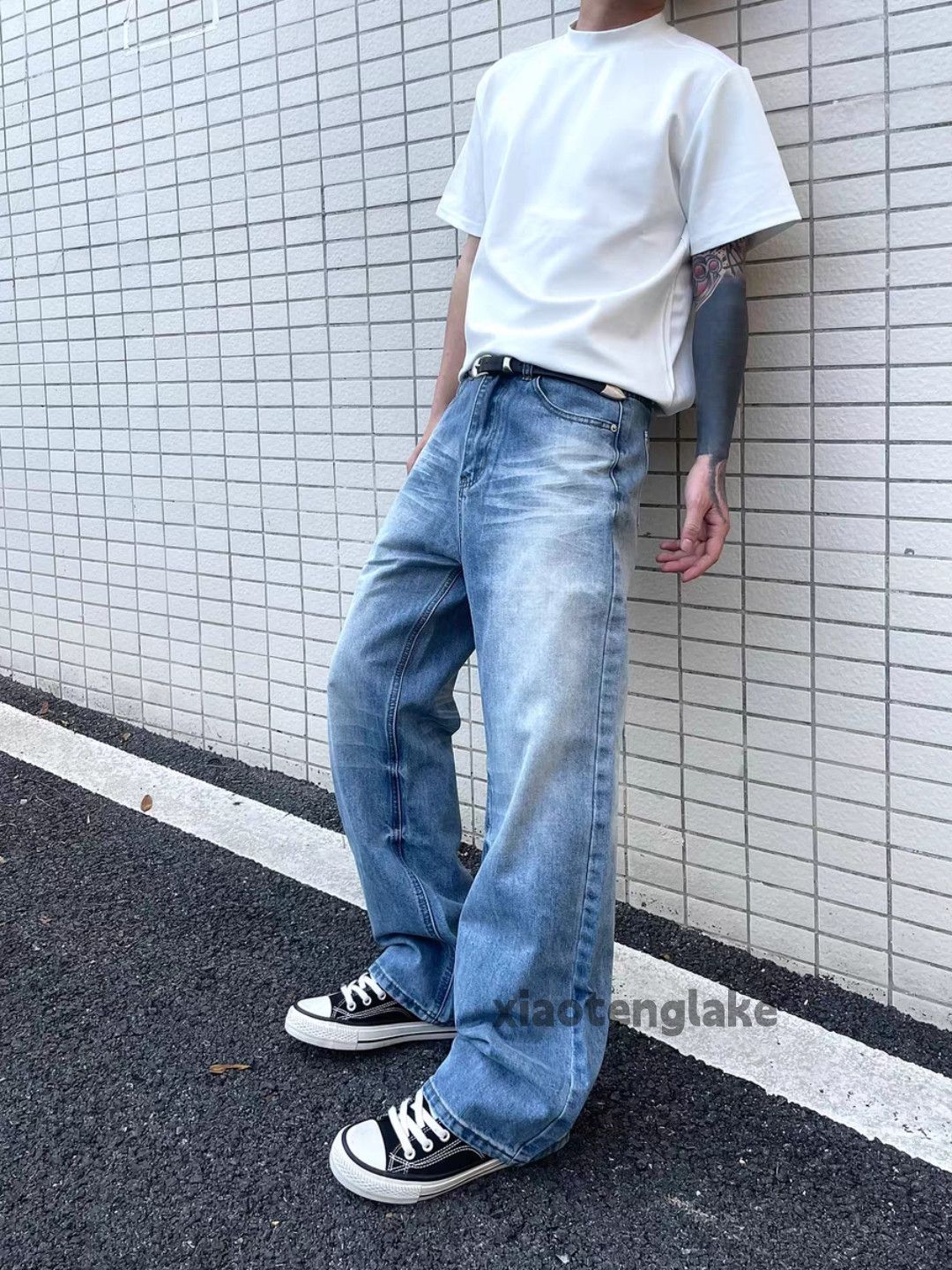 Jean × Vintage Unisex washed faded cleanfit skate hiphop work jeans Size US 30 / EU 46 - 6 Thumbnail