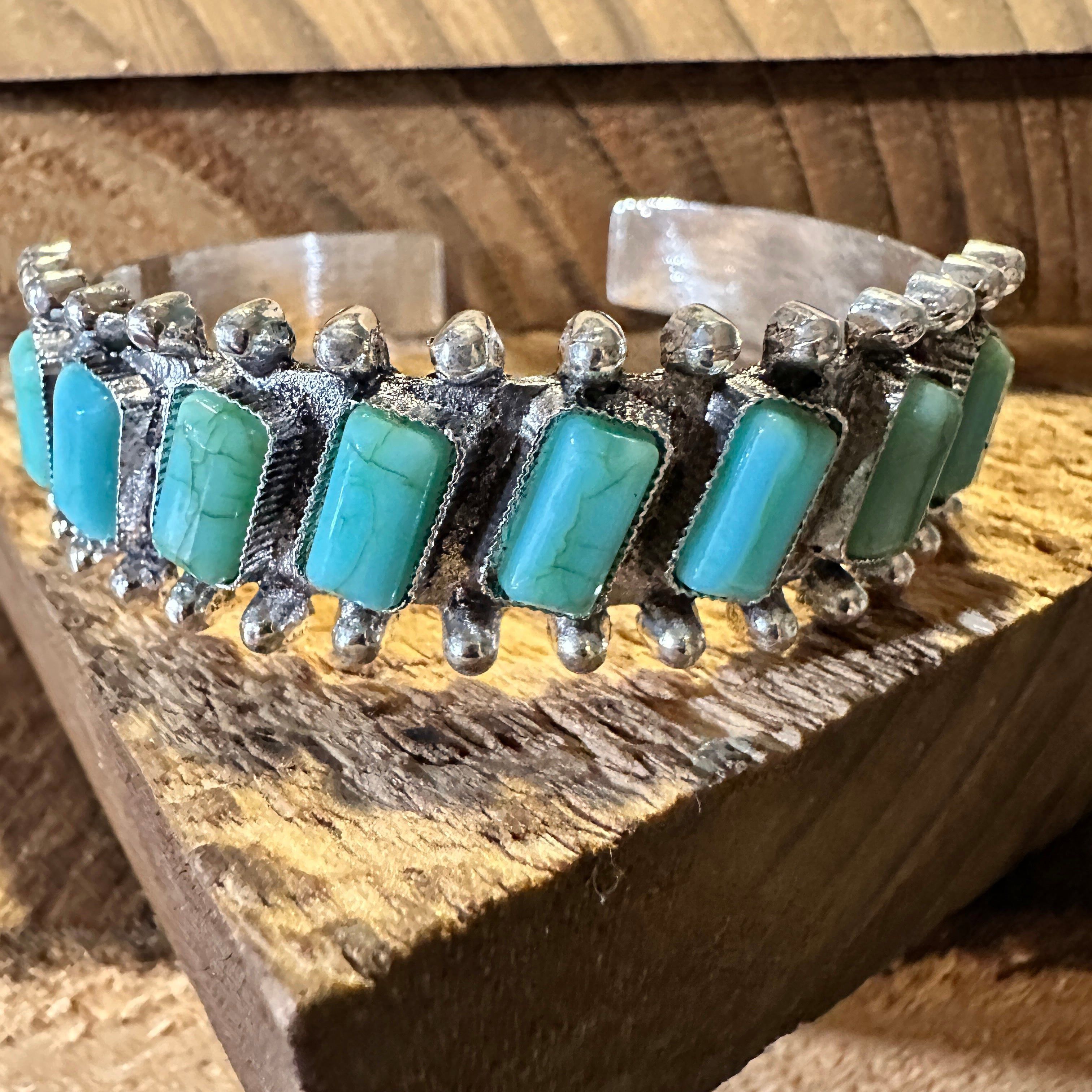 Other Boho Chic Vintage Southwestern Hippie Open Cuff Bangle, Turq Size ONE SIZE - 3 Thumbnail