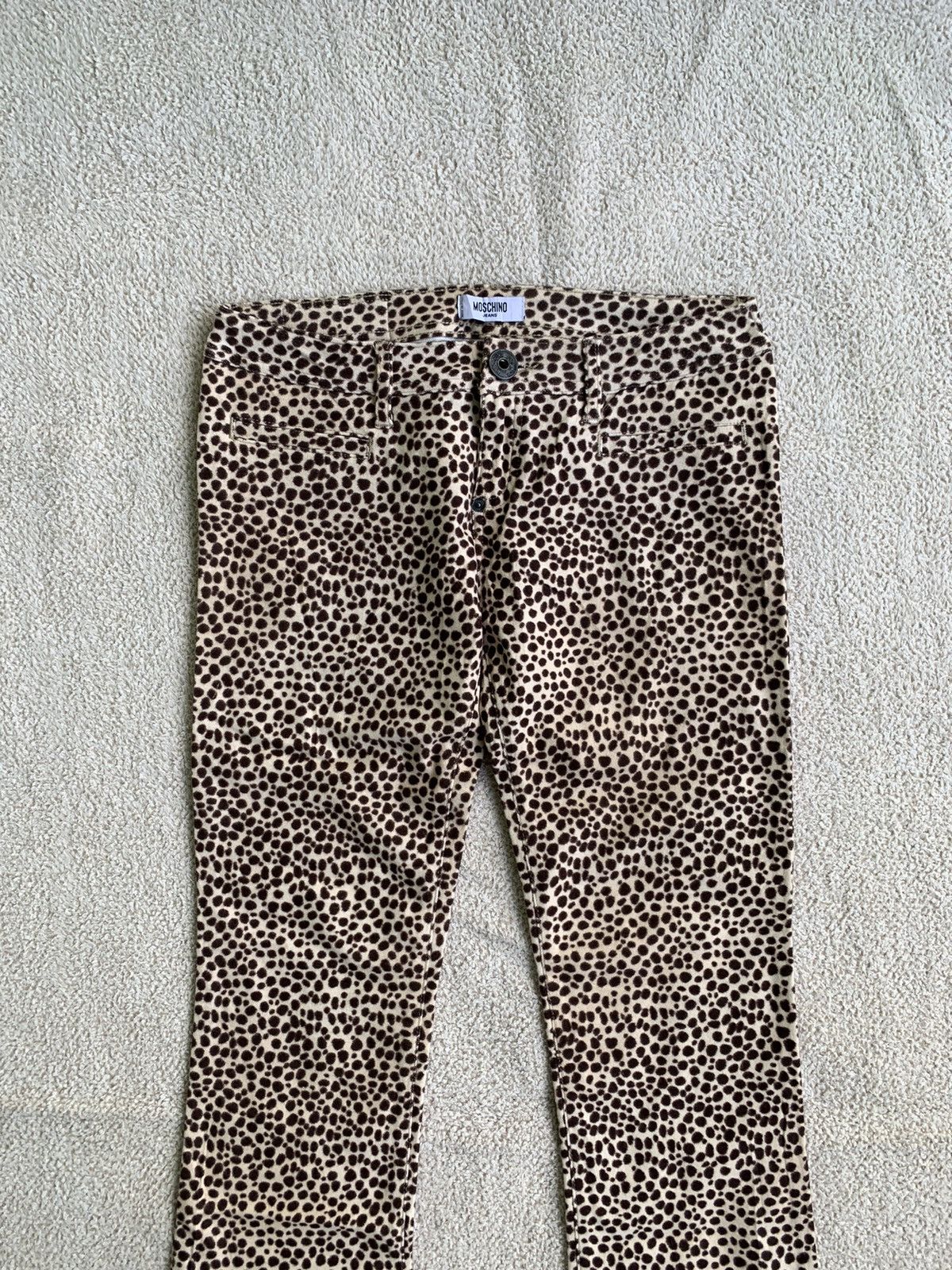 Designer × Moschino Moschino Leopard Flared Jeans Size 29" - 3 Thumbnail