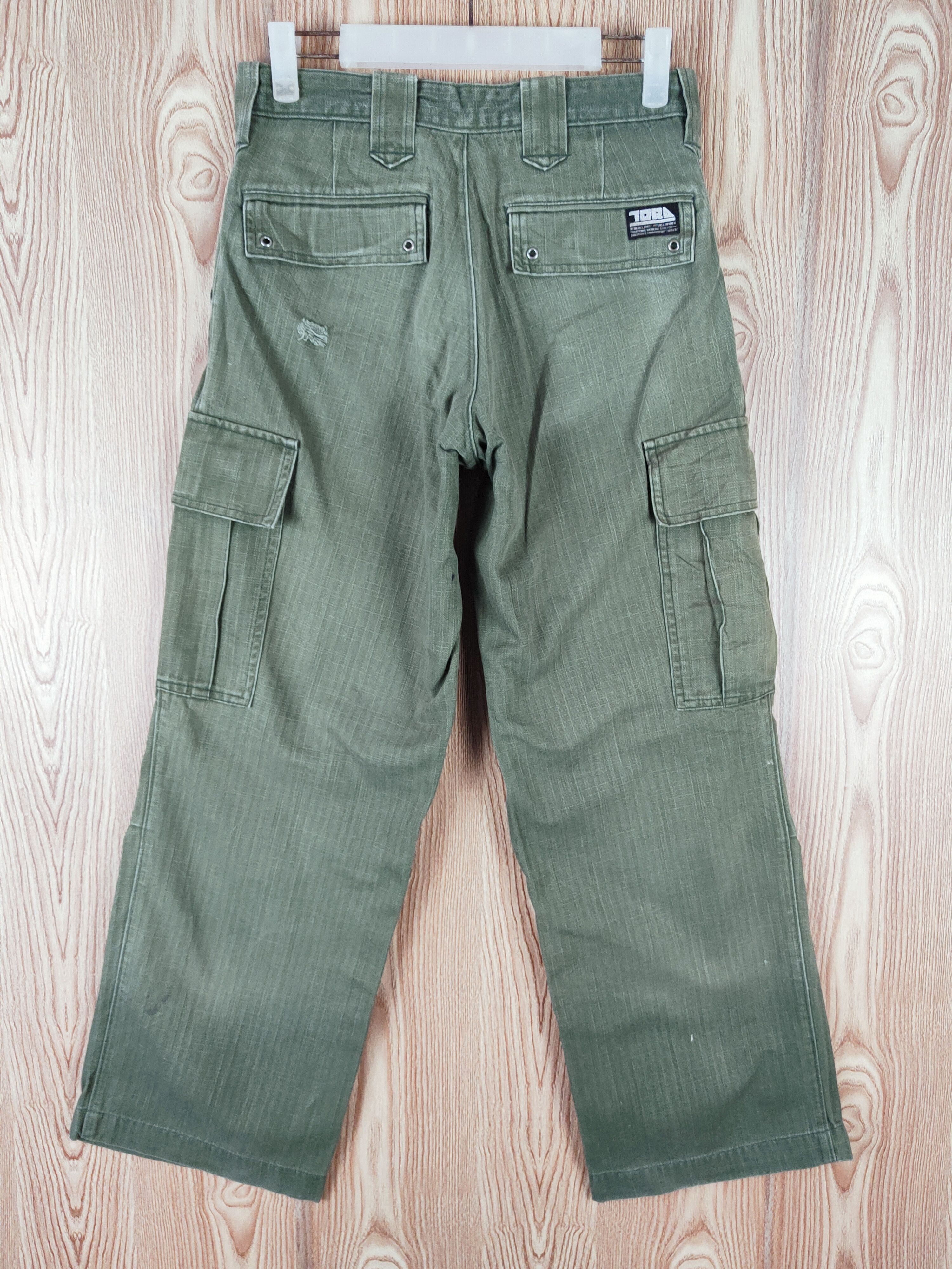 Japanese Brand Tora Green Faded Multipocket Tactical Cargo Pants #W334 Size US 28 / EU 44 - 7 Thumbnail