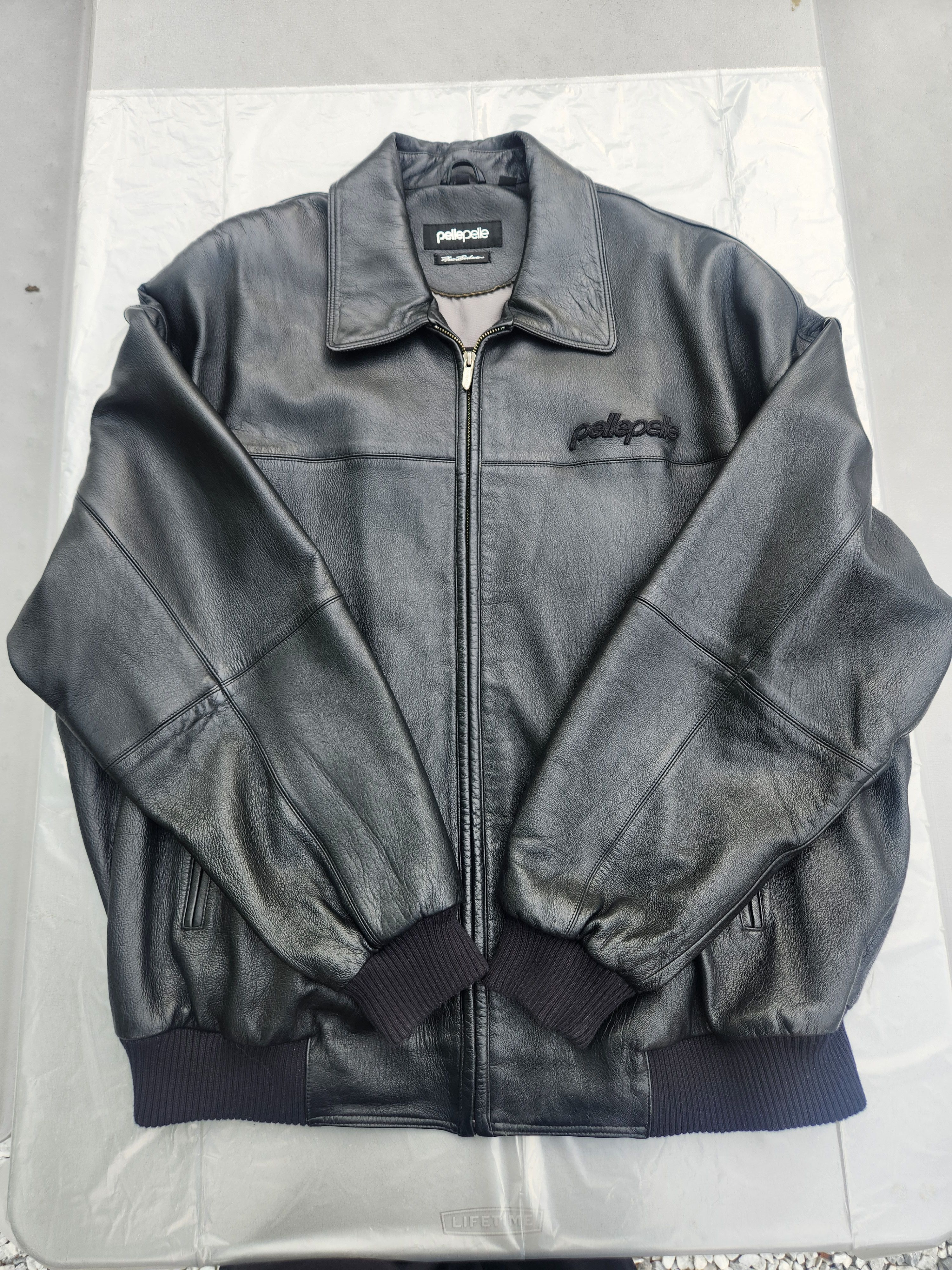 Pelle Pelle Pelle Pelle Black Leather Bomber Jacket Size 50 Size US L / EU 52-54 / 3 - 8 Thumbnail