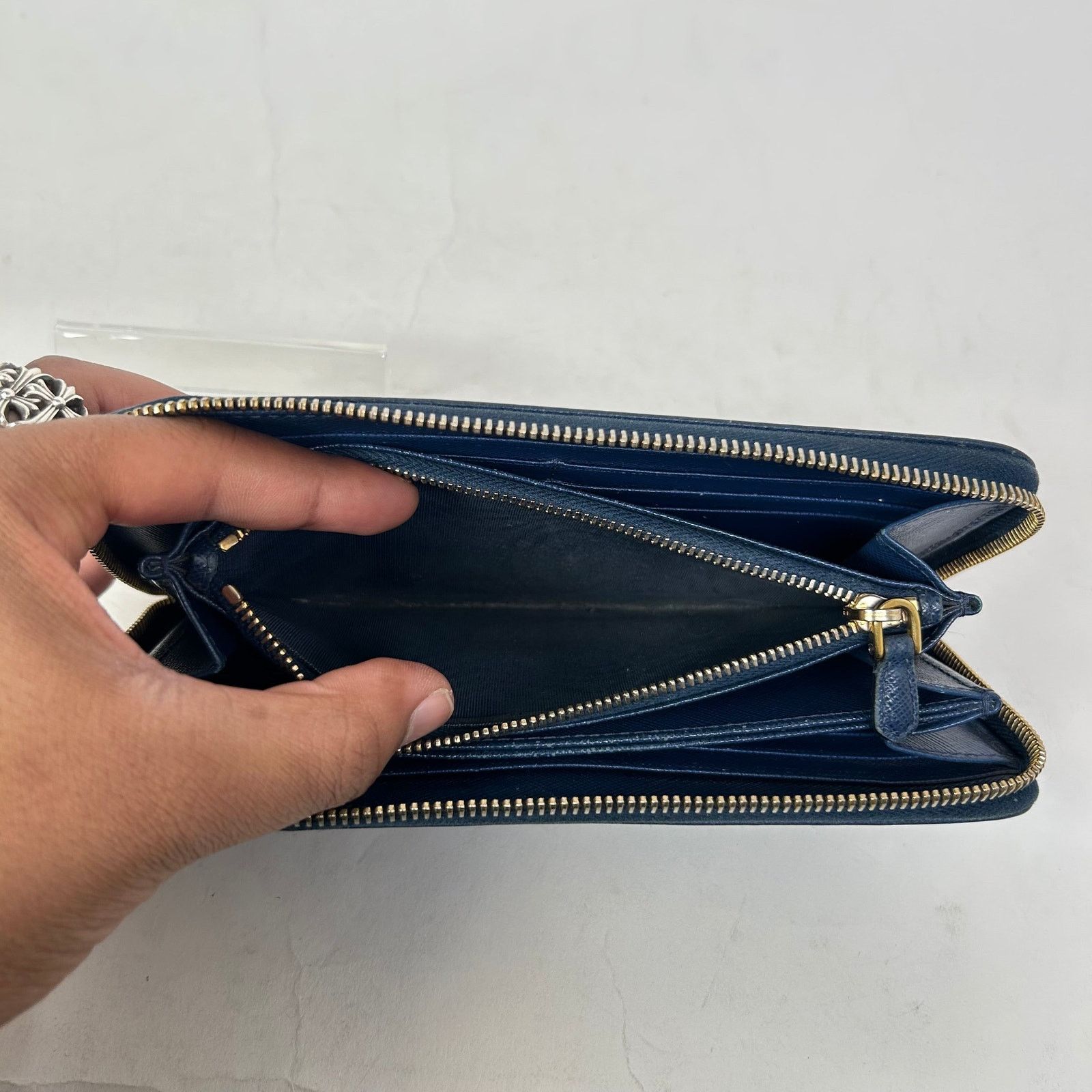 Prada Prada Navy Saffiano Zip-Around Wallet Size ONE SIZE - 4 Thumbnail