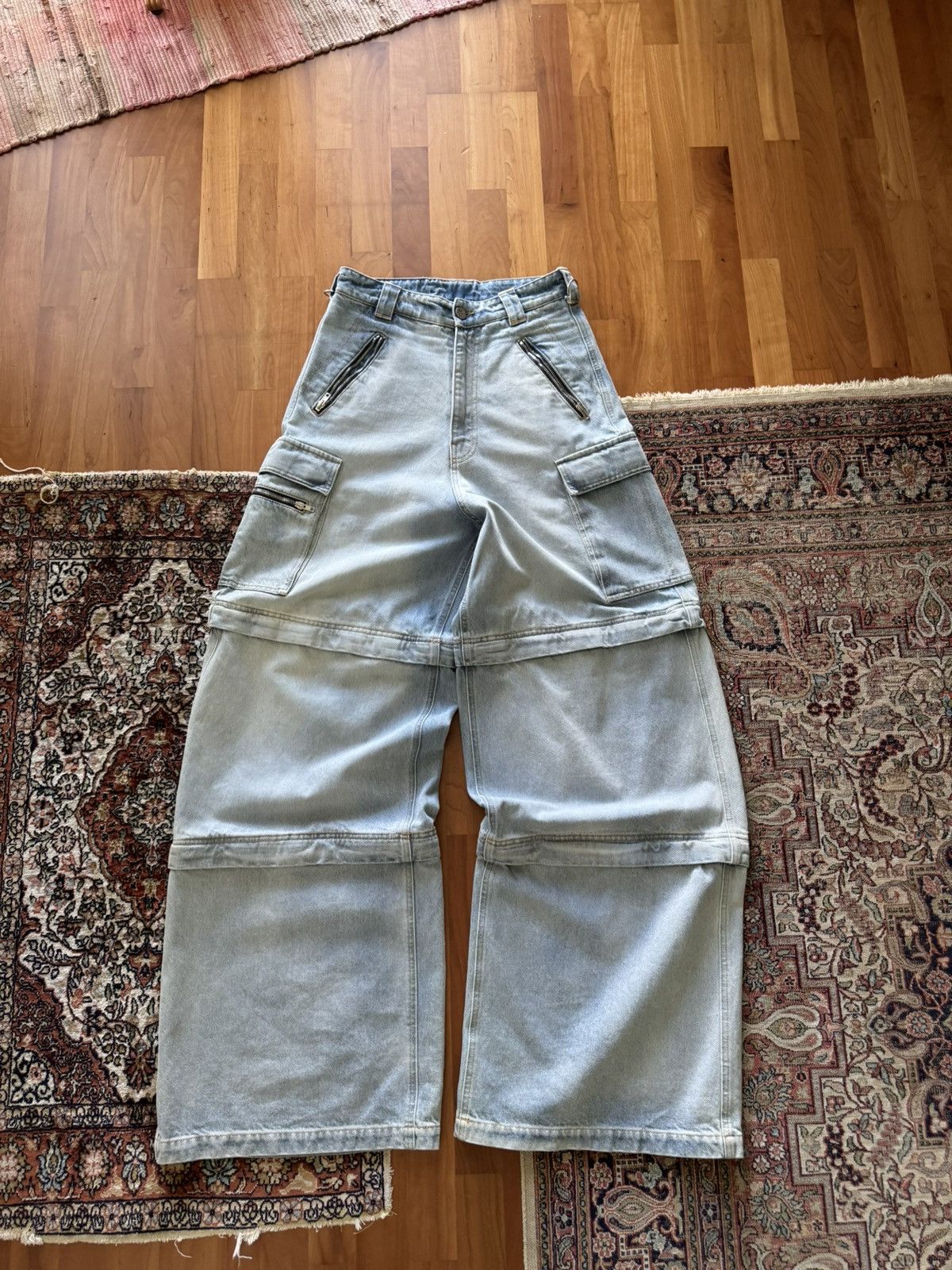 VETEMENTS トランスフォーマーバギージーンズ VETEMENTS - VETEMENTS STAMPED LOGO TRANSFORMER デニムの通販