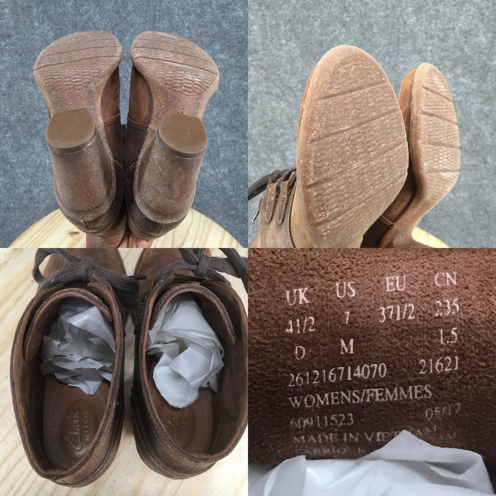 Clarks Clarks Carleta Lyon Ankle Booties Boots Brown Leather Womens 7 M Heels 21621 Size US 7 / IT 37 - 9 Thumbnail