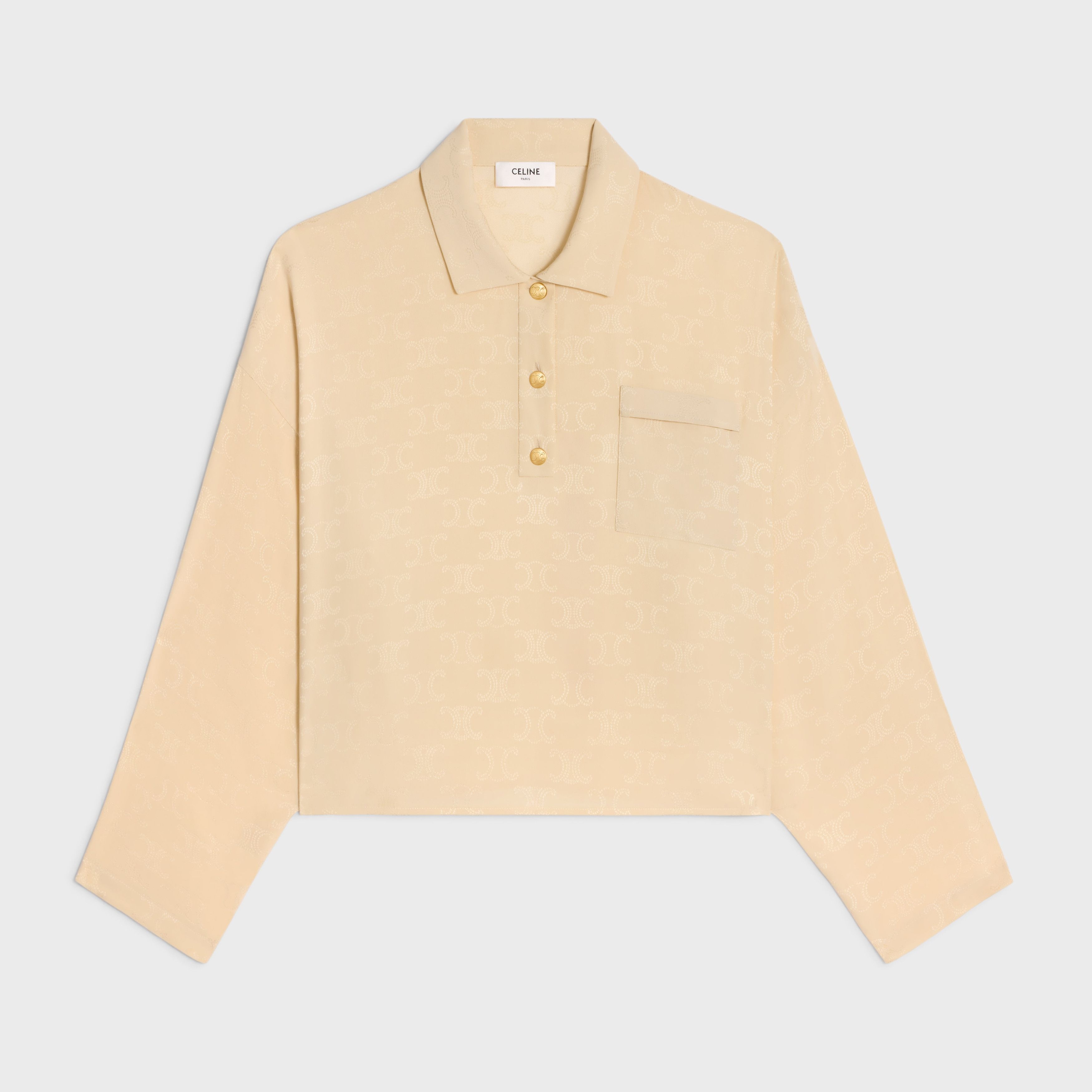Celine polo blouse in triomphe silk jacquard Size XXL / US 16-18 / IT 52-54 - 1 Thumbnail