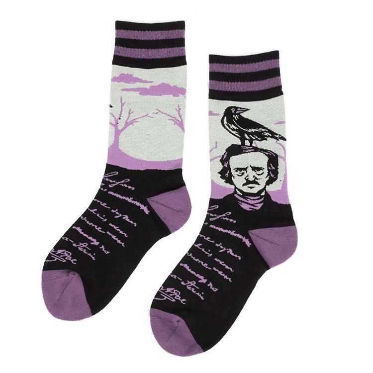 Converse × Happy Socks Retro Raven Letter Middle Tube Cotton Socks (1 pairs) Size ONE SIZE - 4 Thumbnail