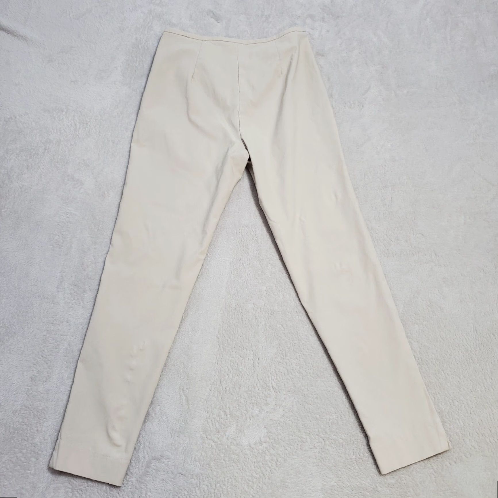 J.McLaughlin J McLaughlin Pants Women Beige Mid Rise Side Zip Stretch Tapered Office Size 6 Size 28" / US 6 / IT 42 - 2 Thumbnail