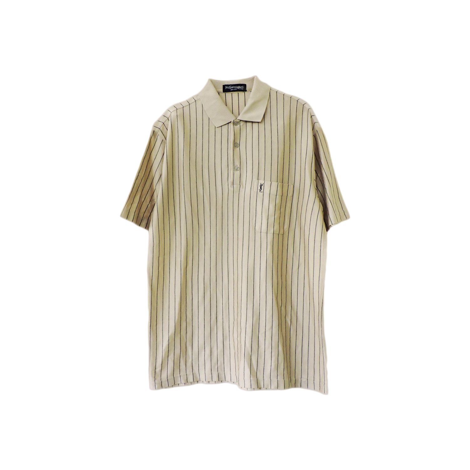 YVES SAINT LAURENT POUR HOMME STRIPED POLO SHIRT