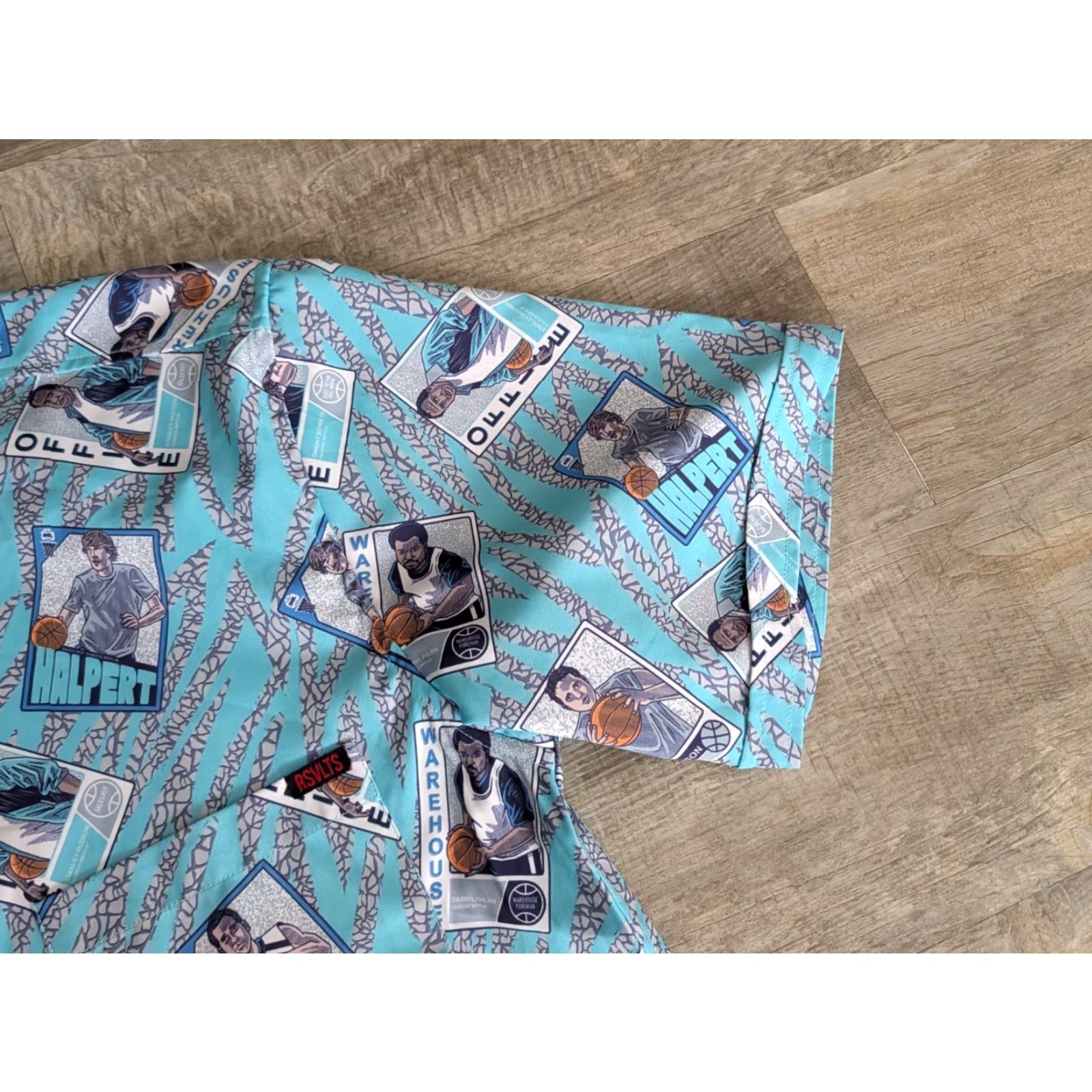 Vintage RSVLTS The Office + RSVLTS Short Sleeve Button Up Camp Shirt AOP Basketball M Blue Unisex Adults Casual Shirt Size US M / EU 48-50 / 2 - 3 Thumbnail