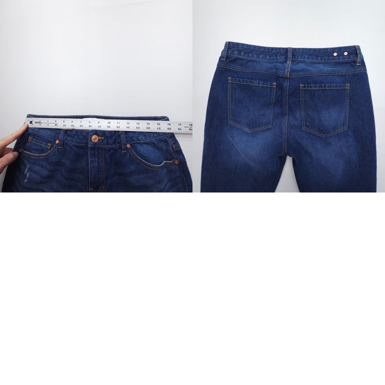 Vintage Cabi Malibu Jeans Womens 8 Dark Distressed Mid Rise Denim 100% Cotton Blue Size 30" / US 8 / IT 44 - 8 Thumbnail