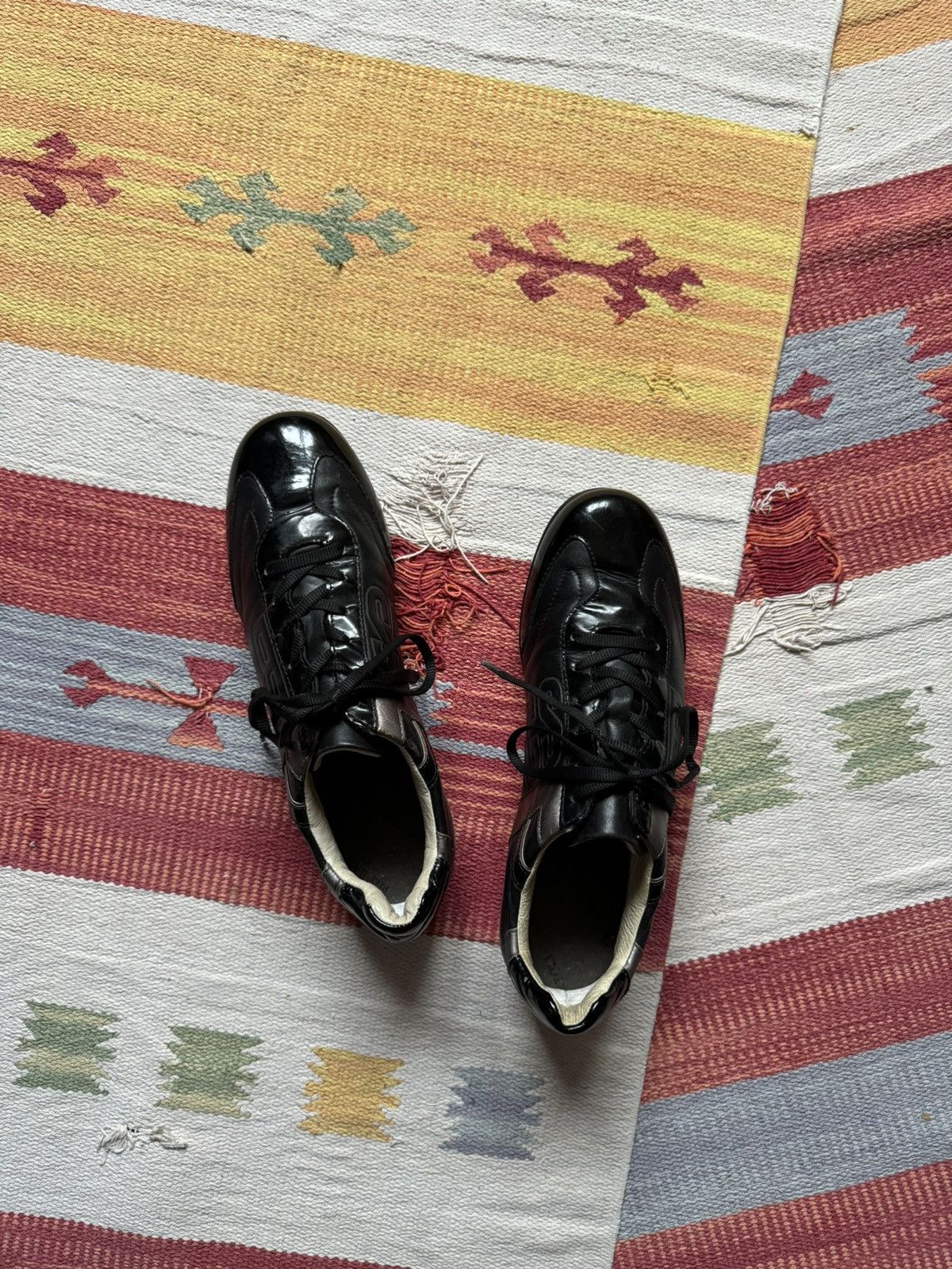 Dirk Bikkembergs Vintage 00’s Dirk Bikkembergs y2k Black Leather Low Sneakers Size US 9 / IT 39 - 10 Thumbnail