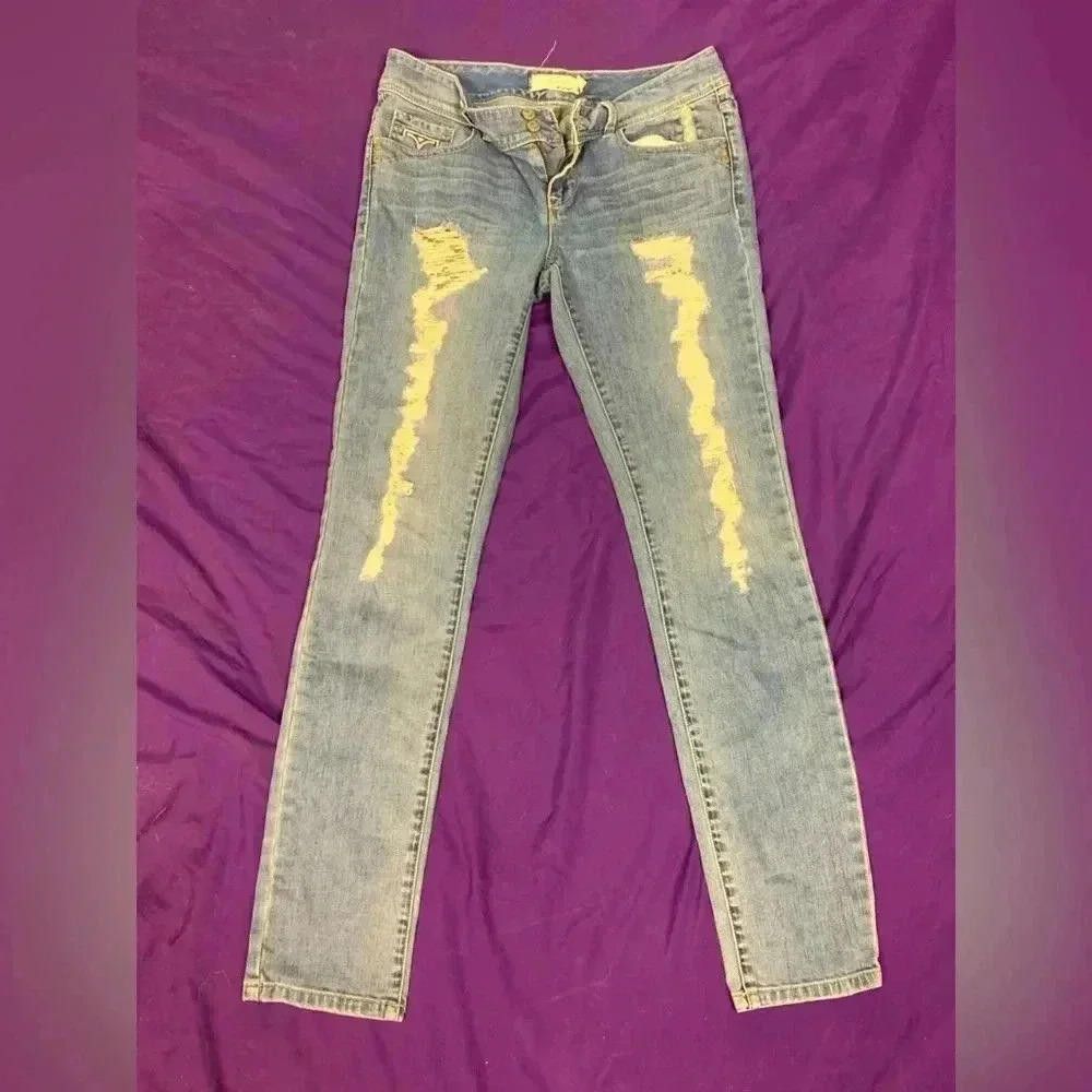 Designer Stylish Distressed Skinny Jeans Size 28" / US 6 / IT 42 - 1 Preview