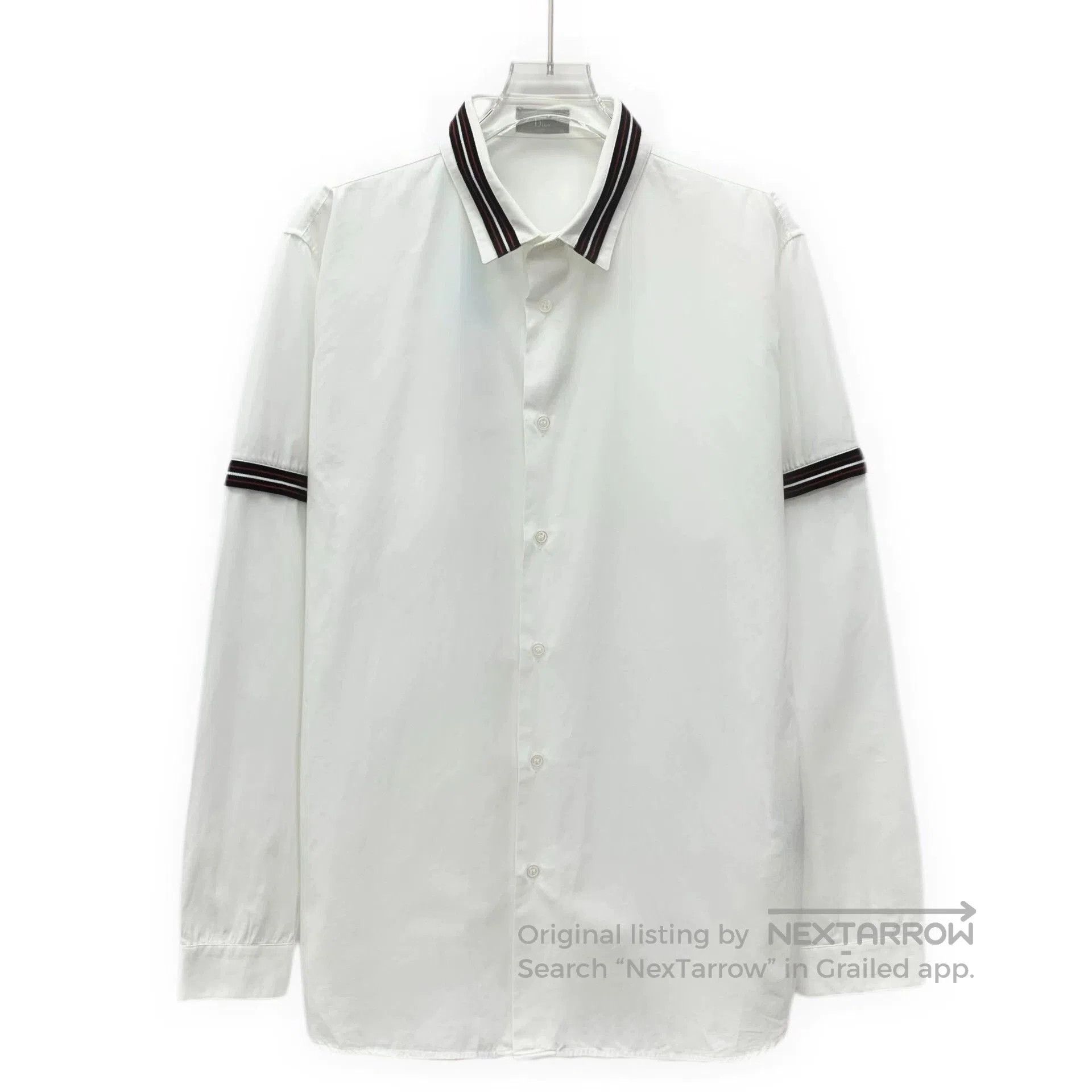 Dior white striped cotton long sleeve shirt. Size US L / EU 52-54 / 3 - 1 Thumbnail