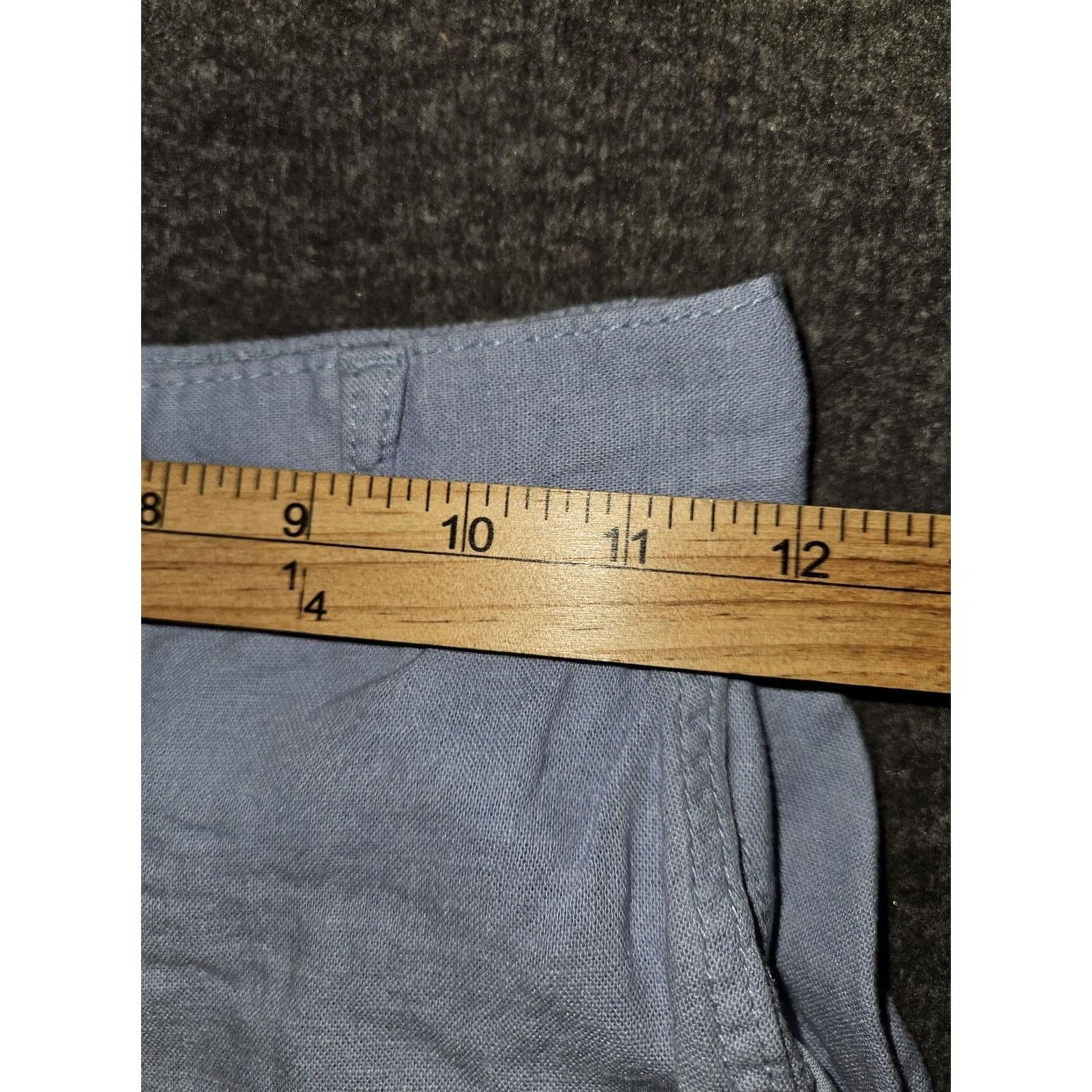 H&M H&M Pants Womens 2 Blue Linen Blend Chino Straight Elastic Waist Lightweight Casual Pockets Flat Front Relaxed Womens US 2 Size 26" / US 2 / IT 38 - 4 Thumbnail