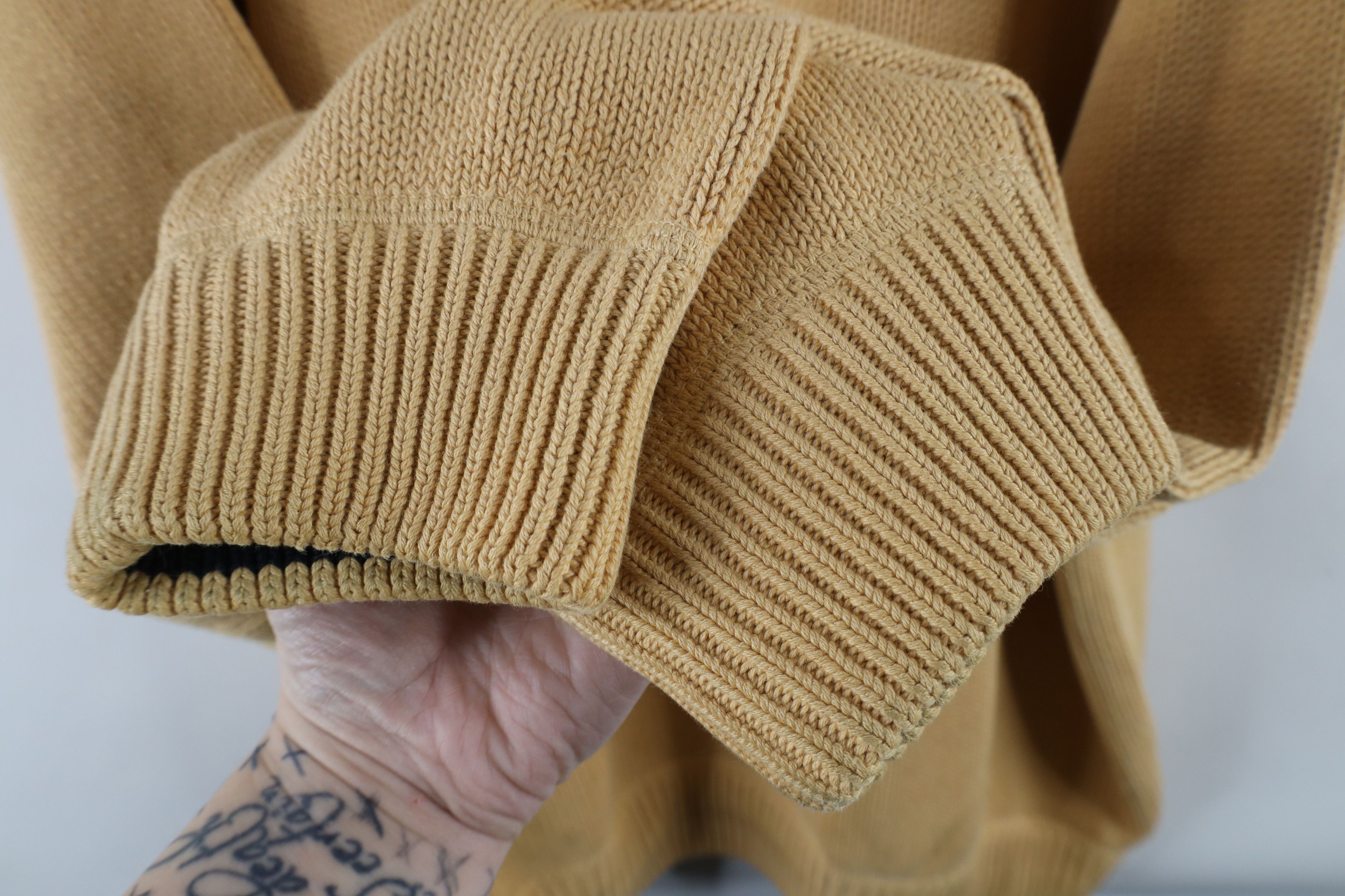 Tommy Hilfiger × Vintage Vintage 90s Tommy Hilfiger Cotton Knit Crewneck Sweater Gold Size US XL / EU 56 / 4 - 7 Thumbnail