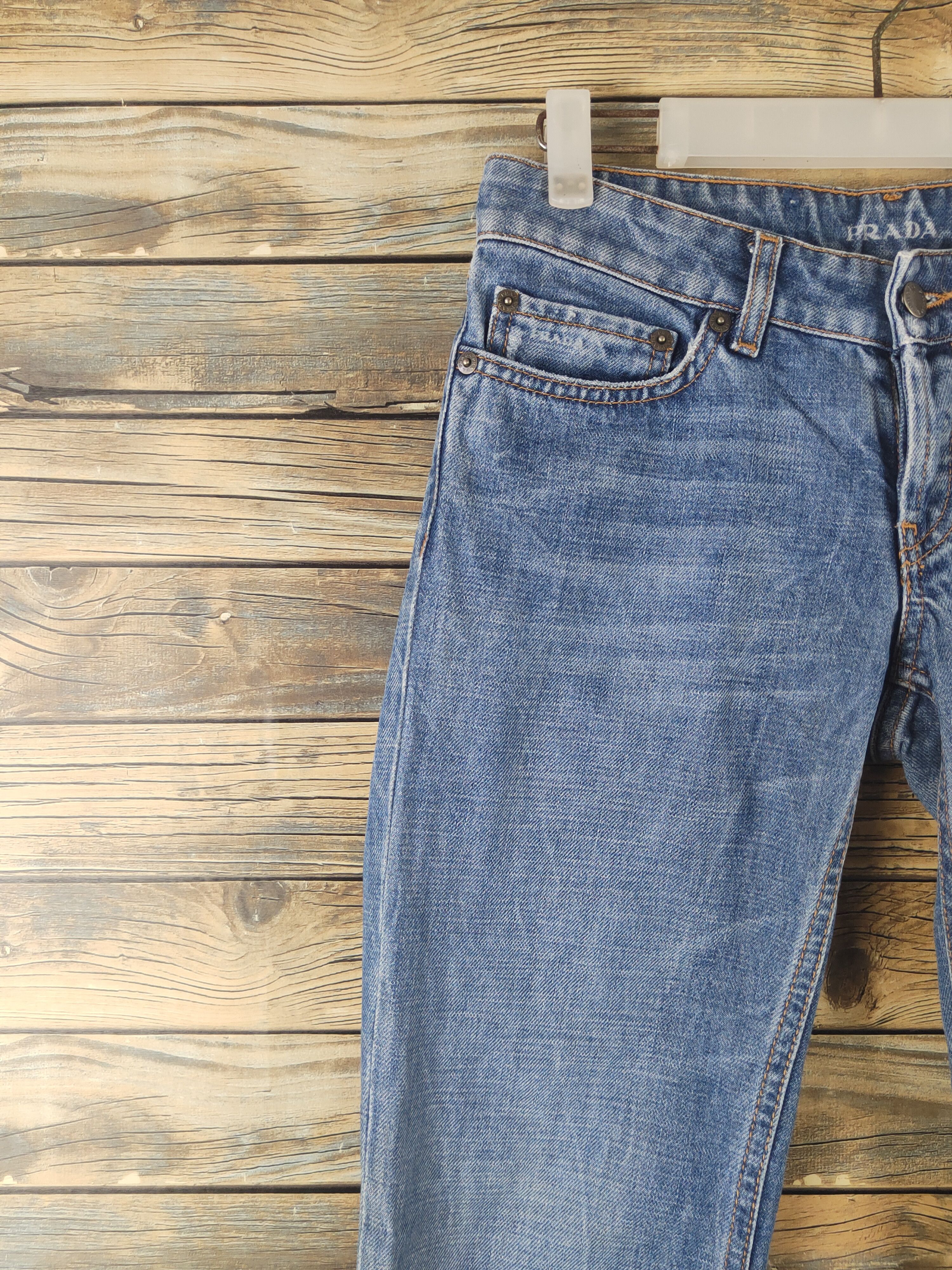 Prada DL Prada Blue Distressed Ripped Jeans #2778 Size 29" - 3 Thumbnail