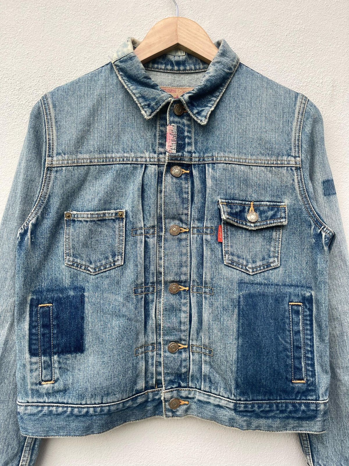 If Six Was Nine × Japanese Brand × Le Grande Bleu (L.G.B.) Ungrid Type-1 Trucker Boro Style Denim Jacket Size US M / EU 48-50 / 2 - 3 Thumbnail