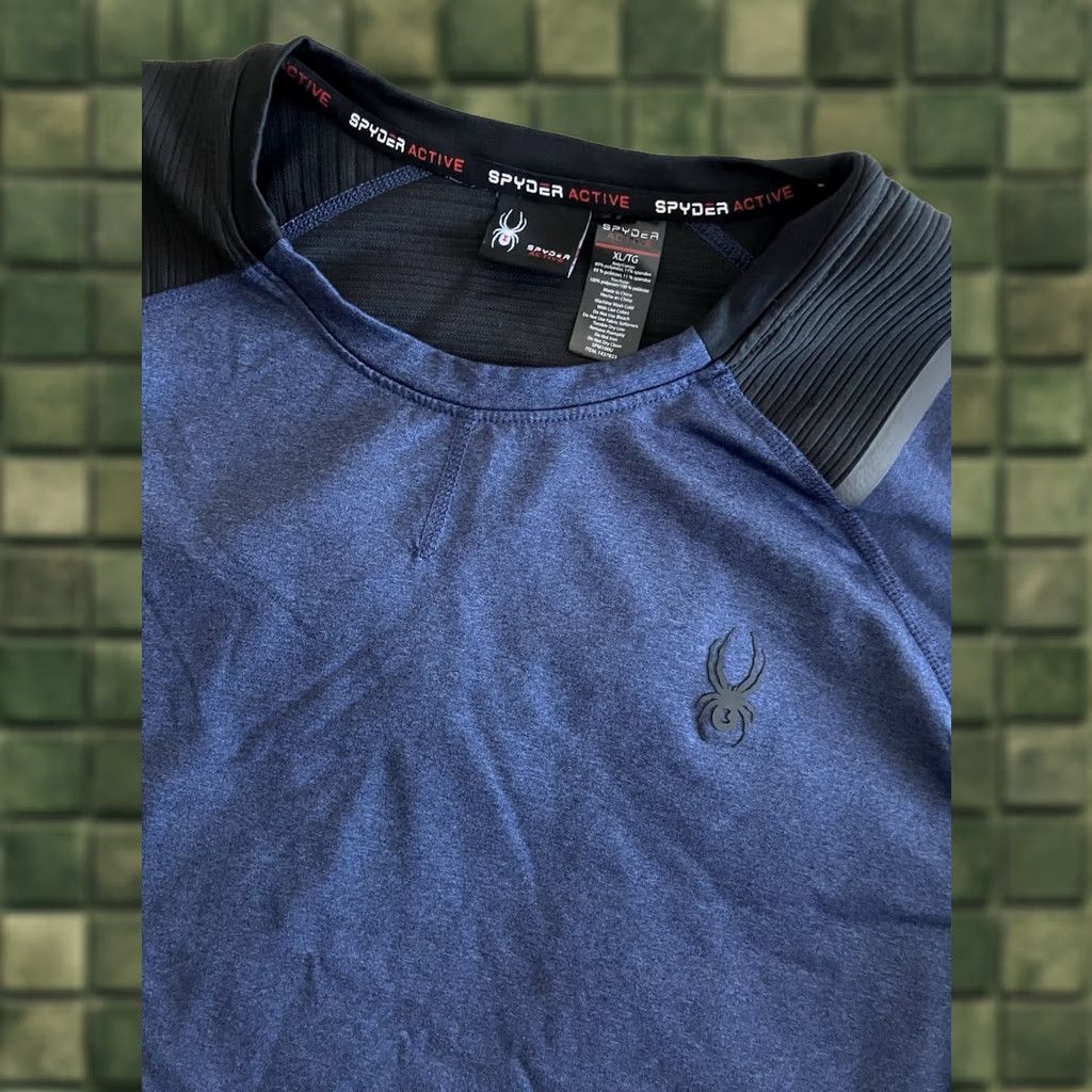 Spyder Spyder Active XL Blue Reflective Long Sleeve Shirt Stretch Quick Dry Pro Web Mens Athletic Pullover Crew Neck Casual Shirt Size US XL / EU 56 / 4 - 1 Thumbnail
