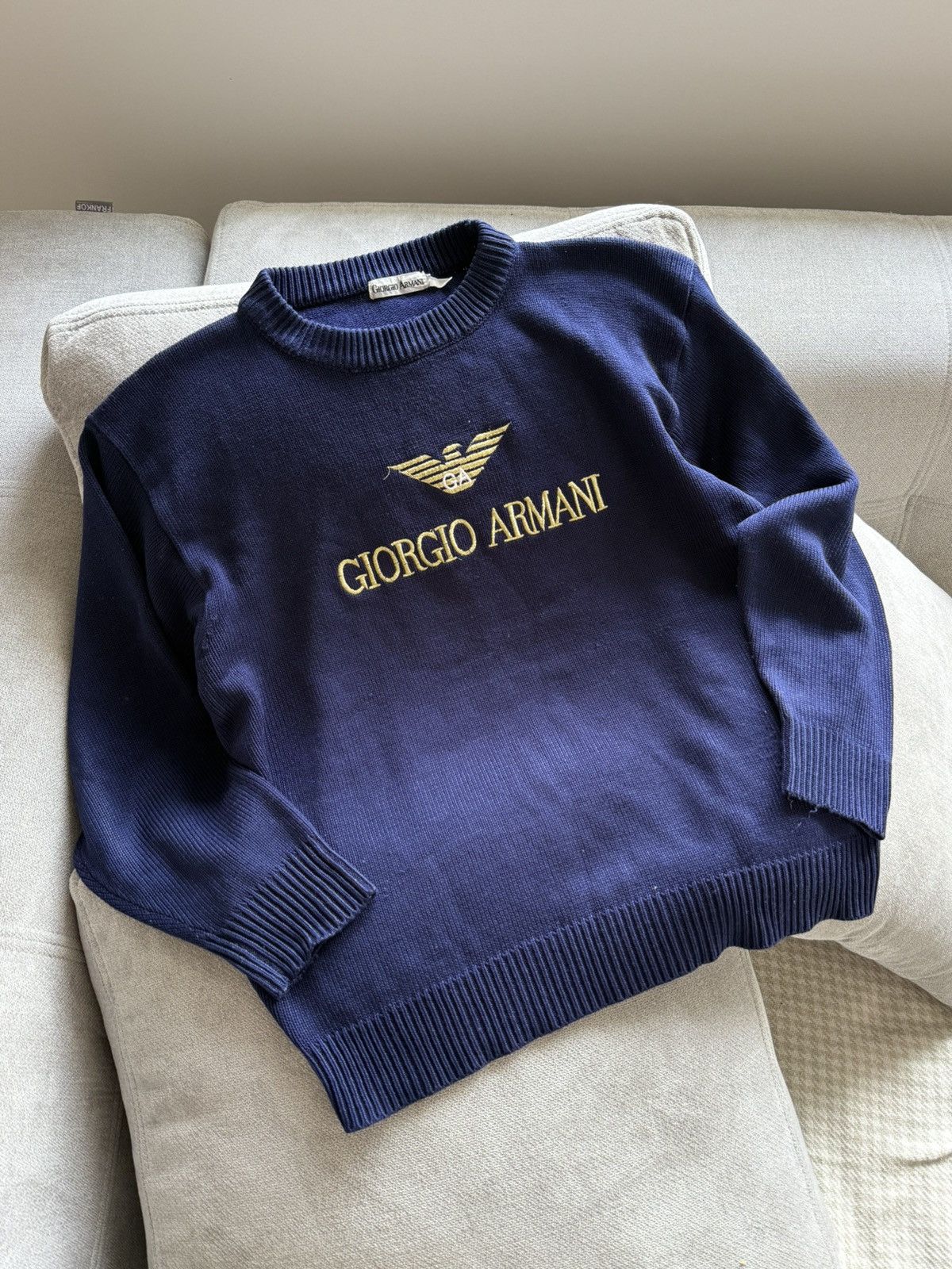 90s Giorgio Armani コットン ニット スウェット ヴィンテージ Armani × Emporio Armani × Giorgio Armani EMPORIO ARMANI 90S