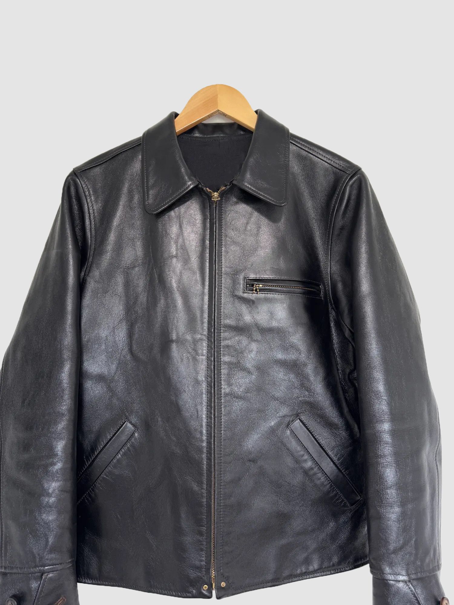 Genuine Leather 🖤🖤 MEN BLACK LEATHER FASHION JACKET STREETWEAR Size US XL / EU 56 / 4 - 3 Thumbnail