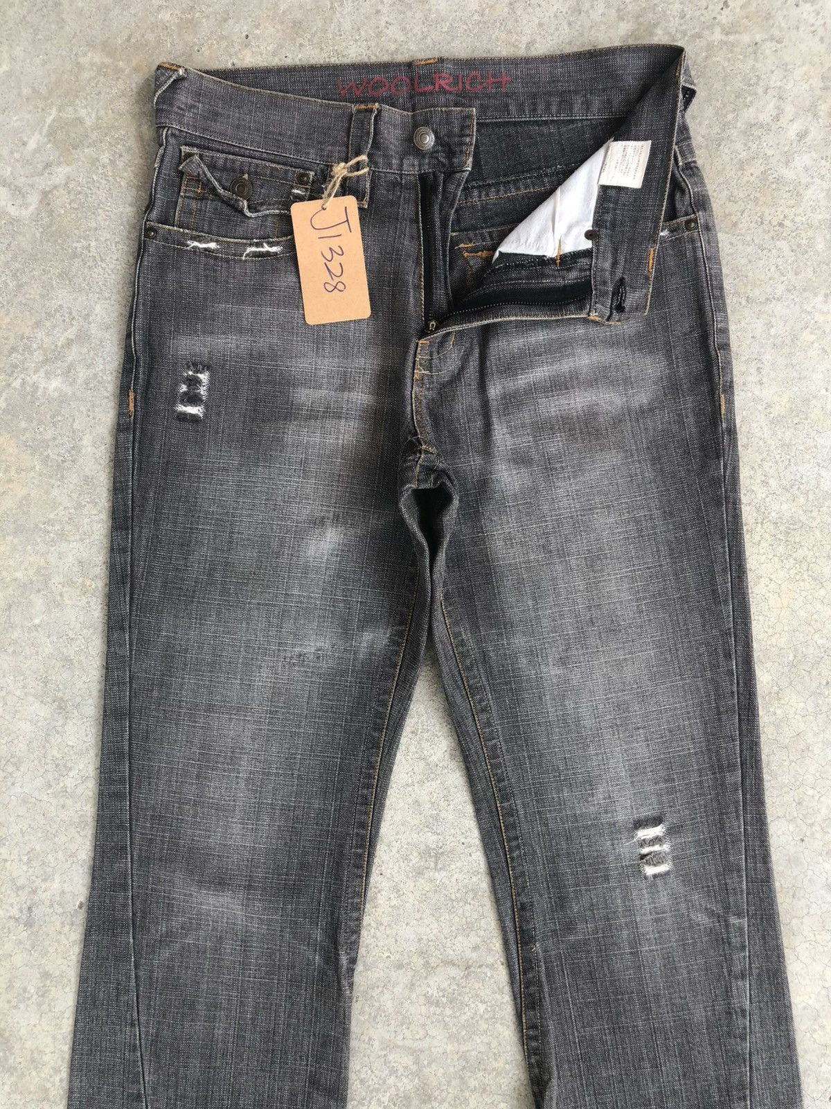 If Six Was Nine Japanese Woolrich Flared Jeans Distressed Denim Size US 31 - 3 Thumbnail