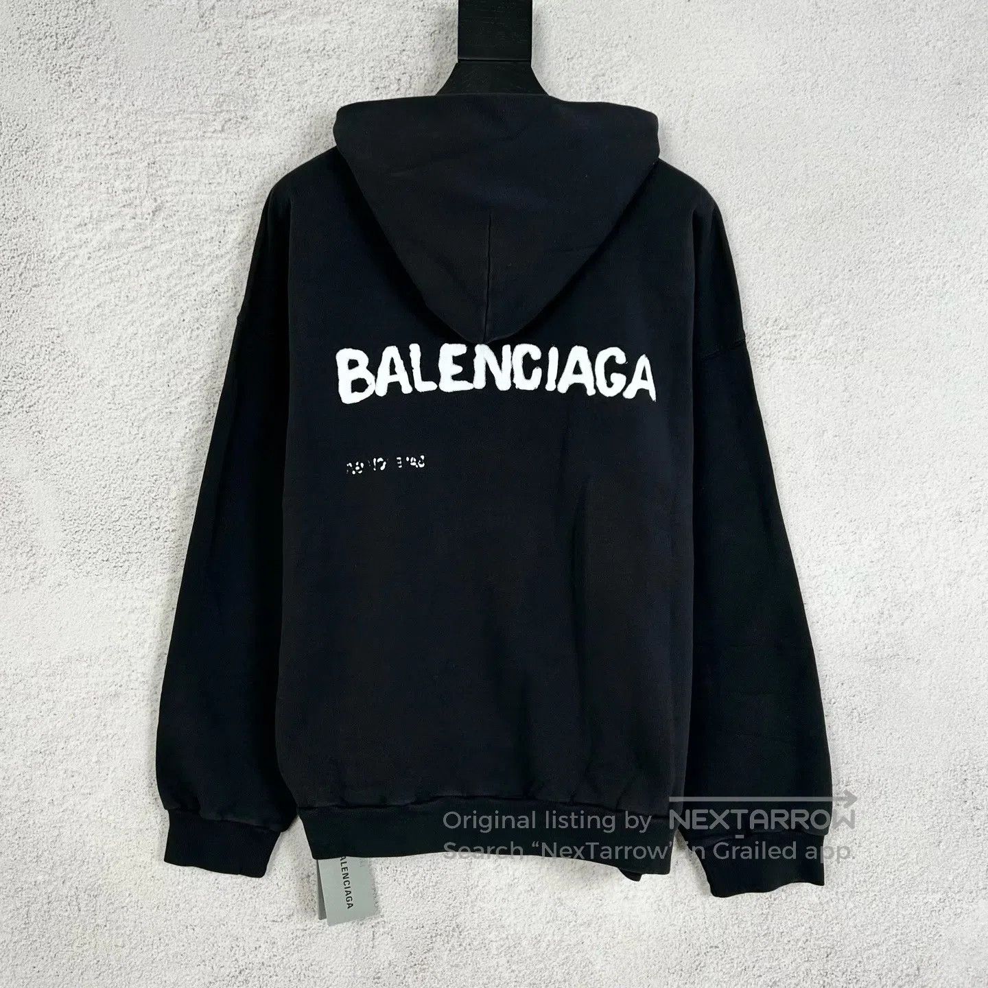 Balenciaga Balenciaga Logo-printed black hoodie with front and back l Size US S / EU 44-46 / 1 - 2 Thumbnail