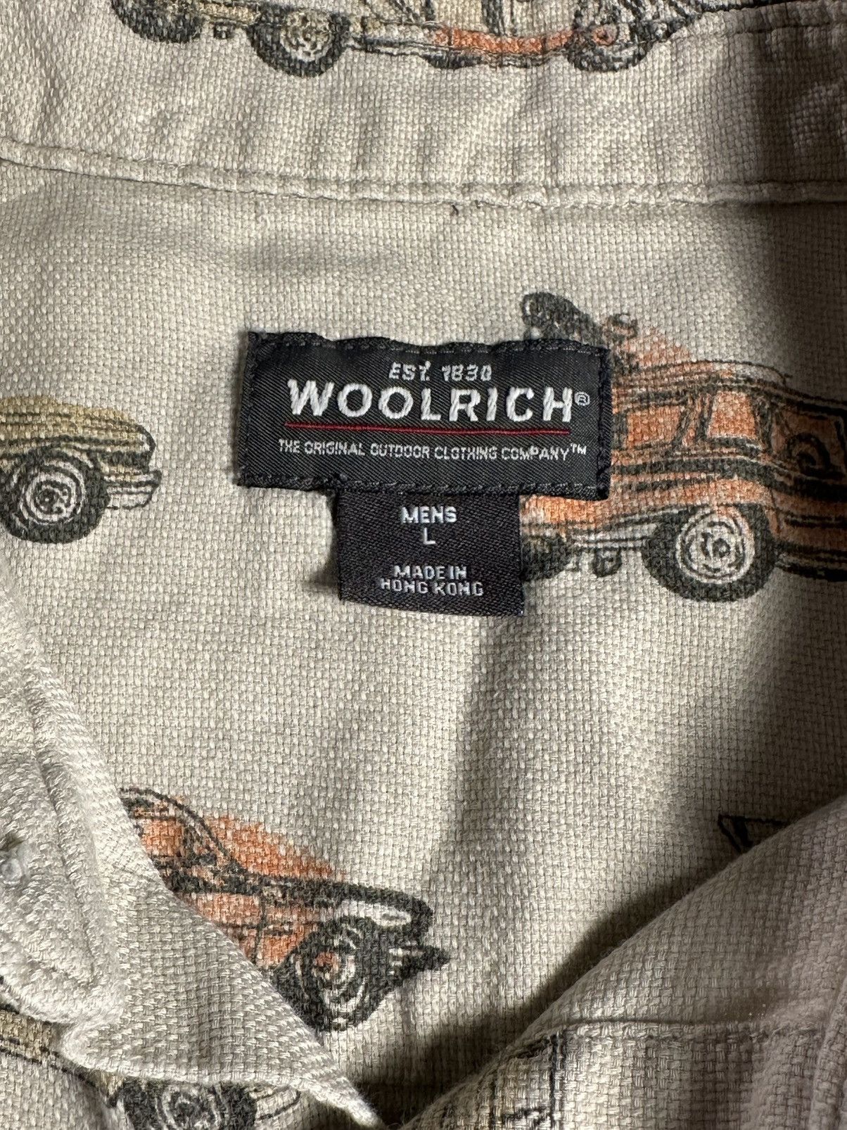 Woolrich Woolen Mills Woolrich Shirt Birch Vintage Cars Retro Beach Summer Dad BBQ Size US L / EU 52-54 / 3 - 3 Thumbnail
