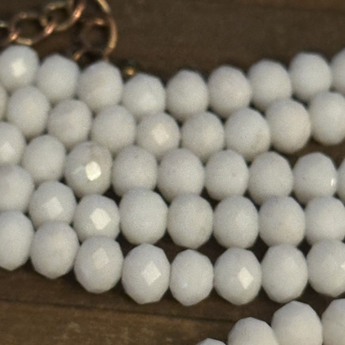 Other Frosted white glass bead rhinestone tassel necklace Size ONE SIZE - 5 Thumbnail