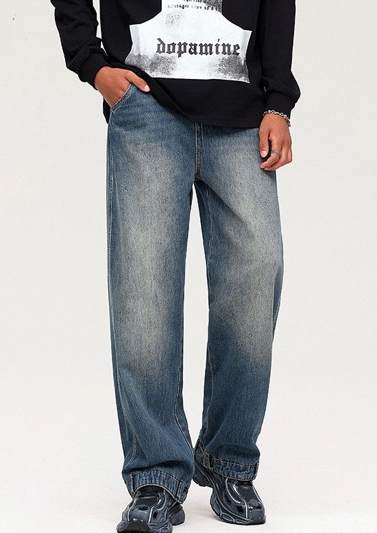 Japanese Brand × Jean Simple washed distressed loose versatile jeans Size US 32 / EU 48 - 1 Thumbnail