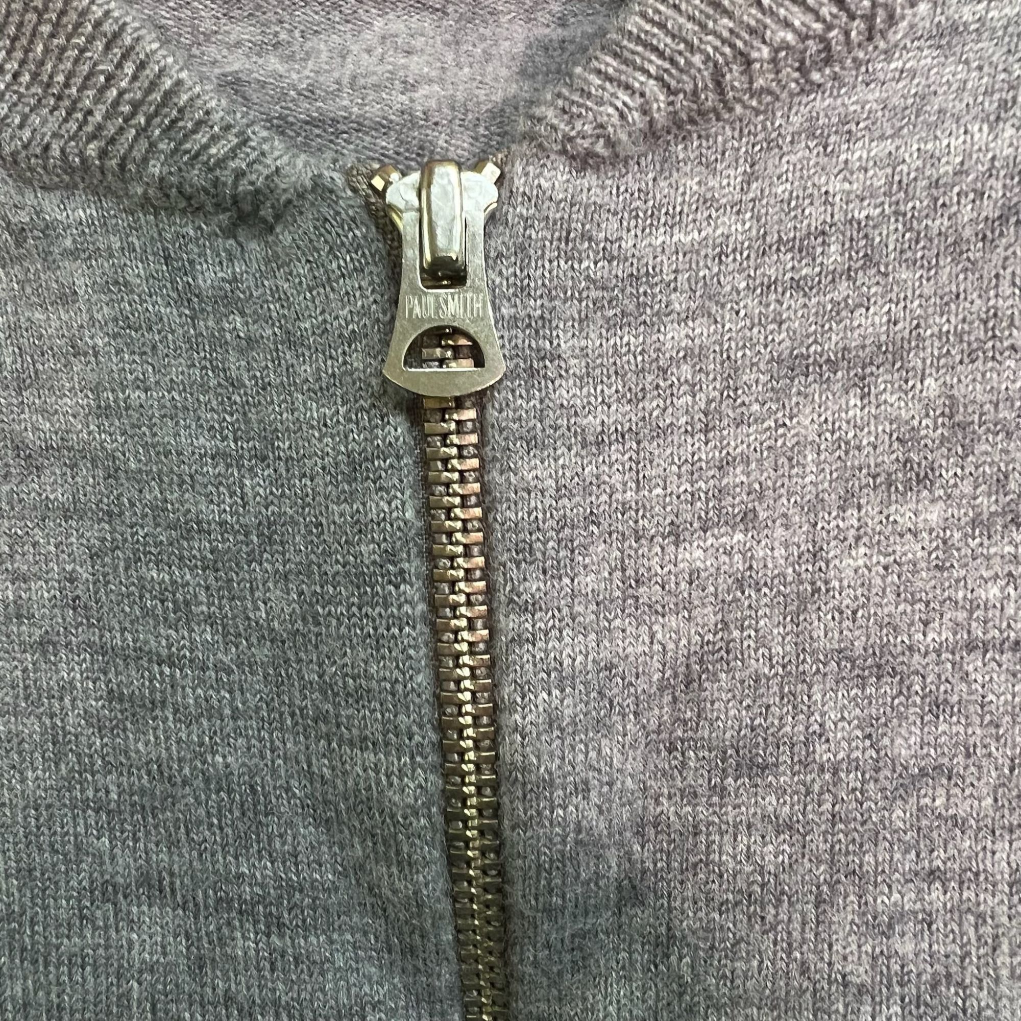 Paul Smith PAUL SMITH Jeans Gray Knit Bomber Jacket With Gold Zipper Ri Size US XL / EU 56 / 4 - 5 Thumbnail