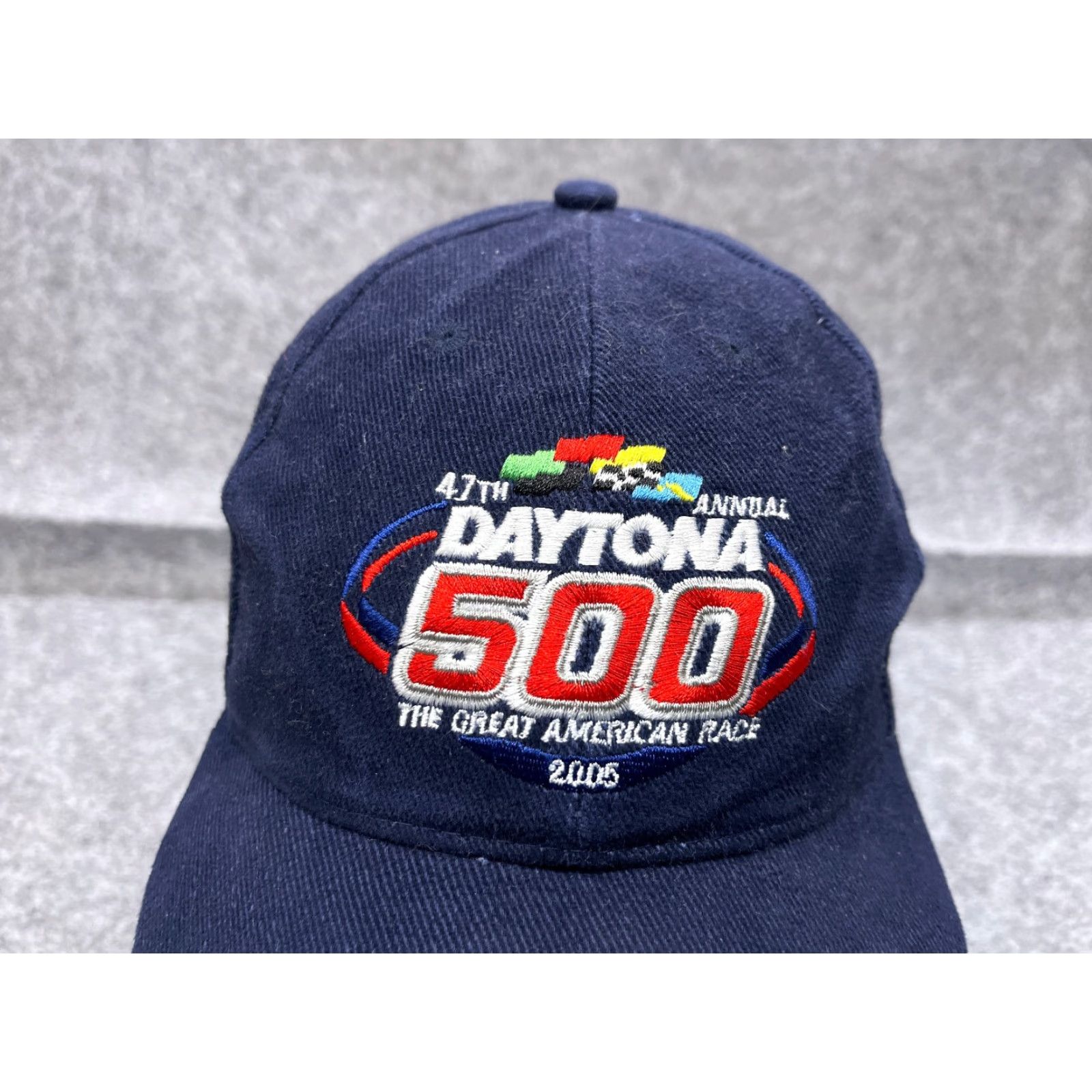 NASCAR VINTAGE Daytona 500 NASCAR Hat Cap Strap Back Adult OS Blue Cotton Logo 2005 Racing Men Women Size ONE SIZE - 2 Thumbnail