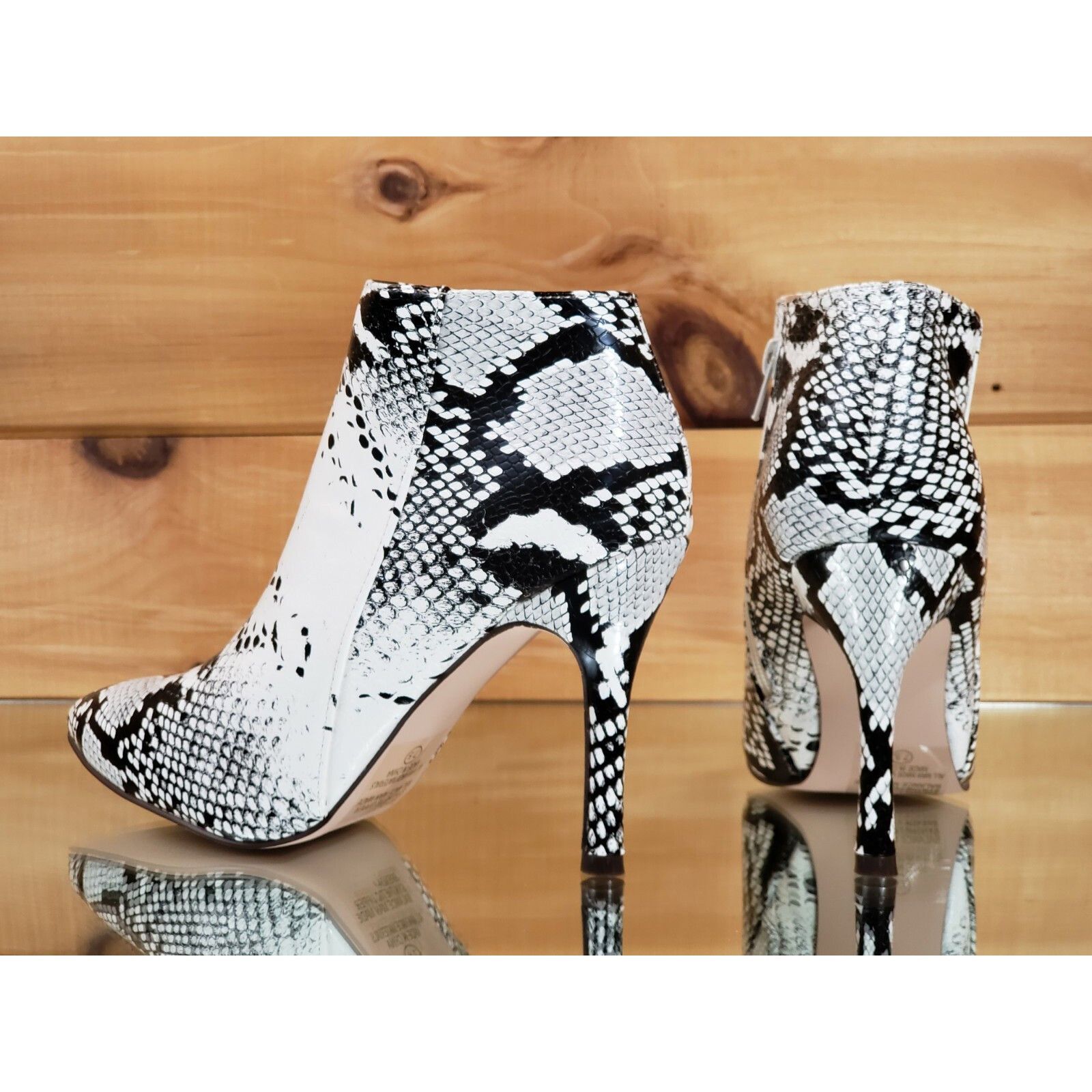 Other C & C Brenda White Snake 3.5" High Heel Ankle Boots (US Shoe Size US 10 / IT 40 - 4 Thumbnail