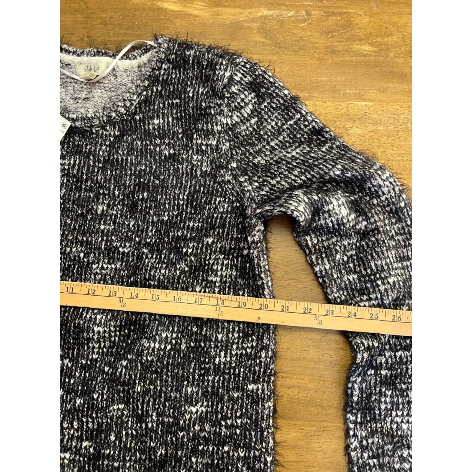 Vintage VINTAGE Style & Co. Sweater Shirt Women's Large Black White Sparkly Pullover NWT Size L / US 10 / IT 46 - 5 Thumbnail