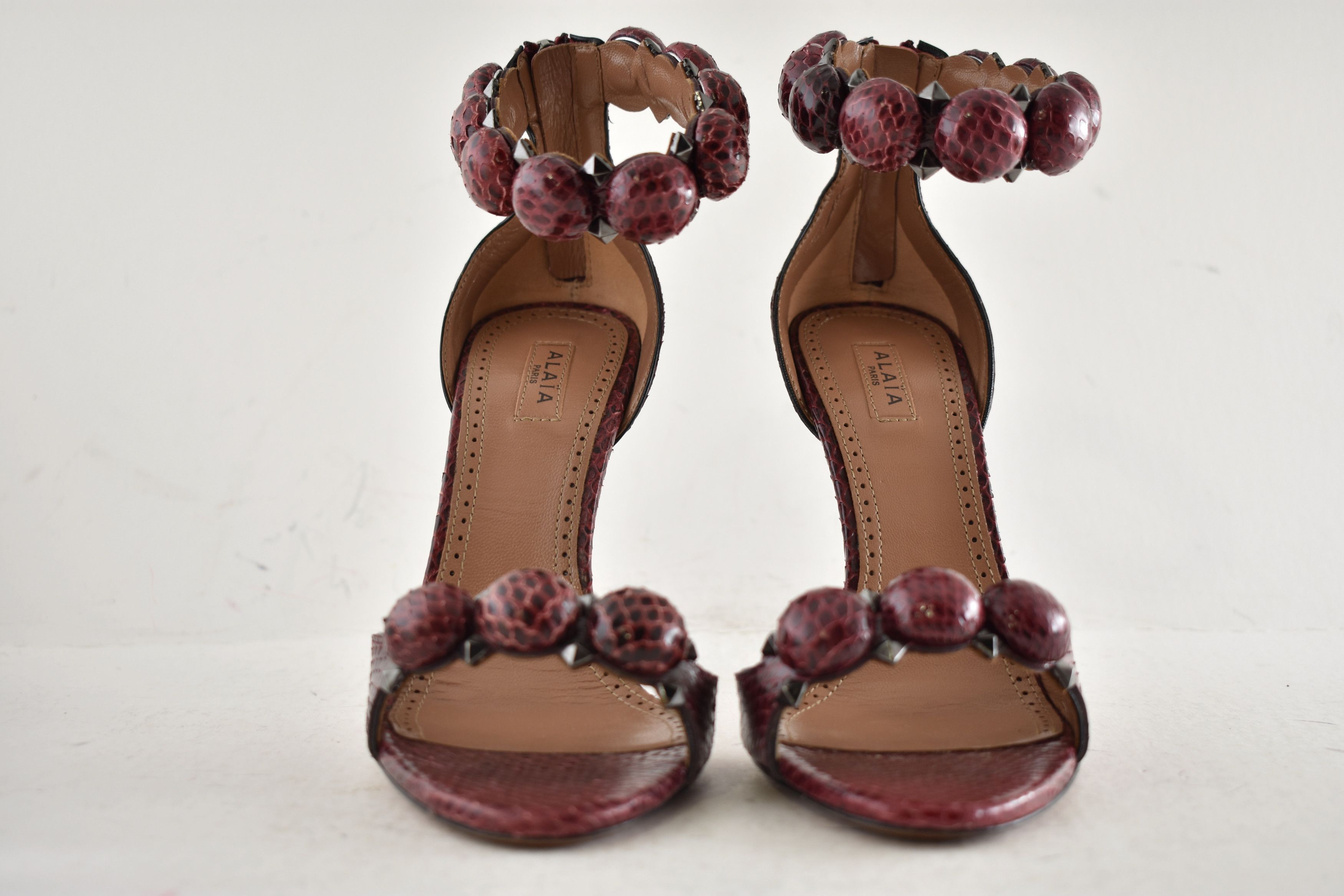 Alaia Alaia Bombe 110m Snakeskin Ankle Strap Sandal Heel Pump 36.5 Size US 6.5 / IT 36.5 - 7 Thumbnail