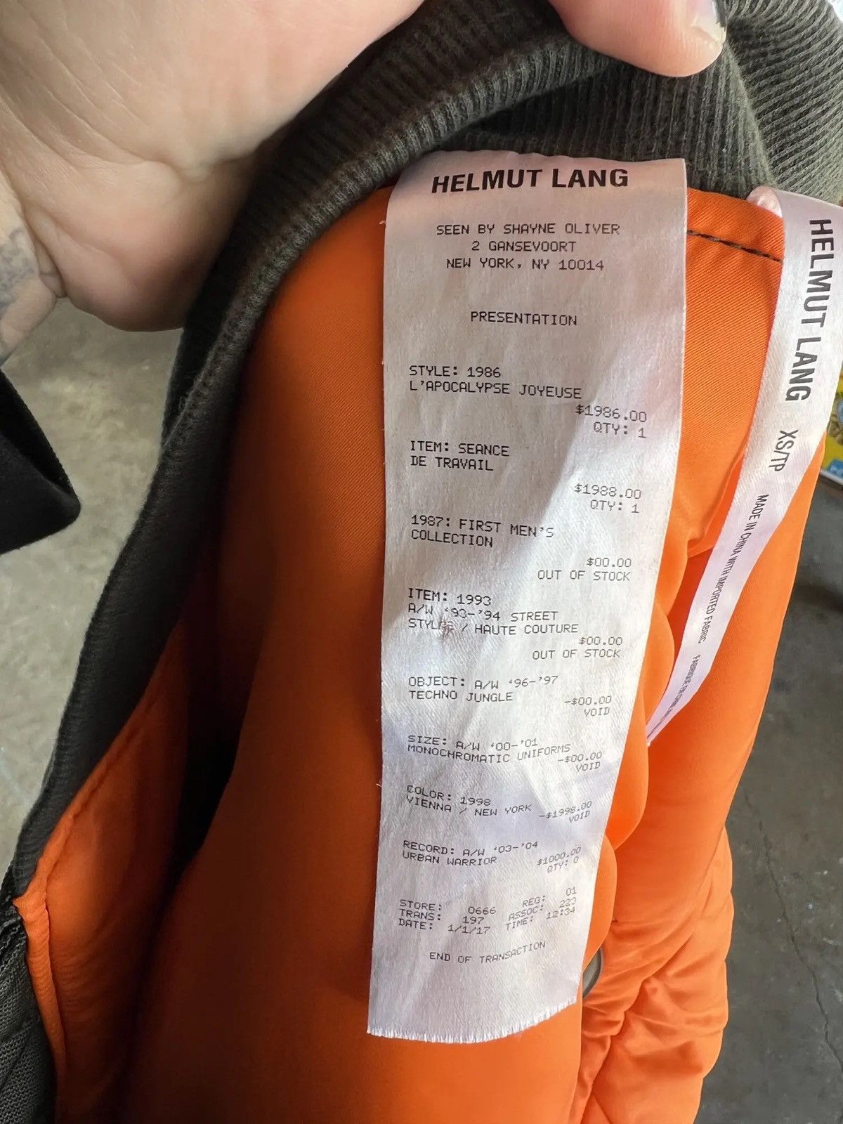 Helmut Lang SS18 Helmut Lang x Shayne Oliver 4 Arm Bomber Size US XS / EU 42 / 0 - 10 Thumbnail