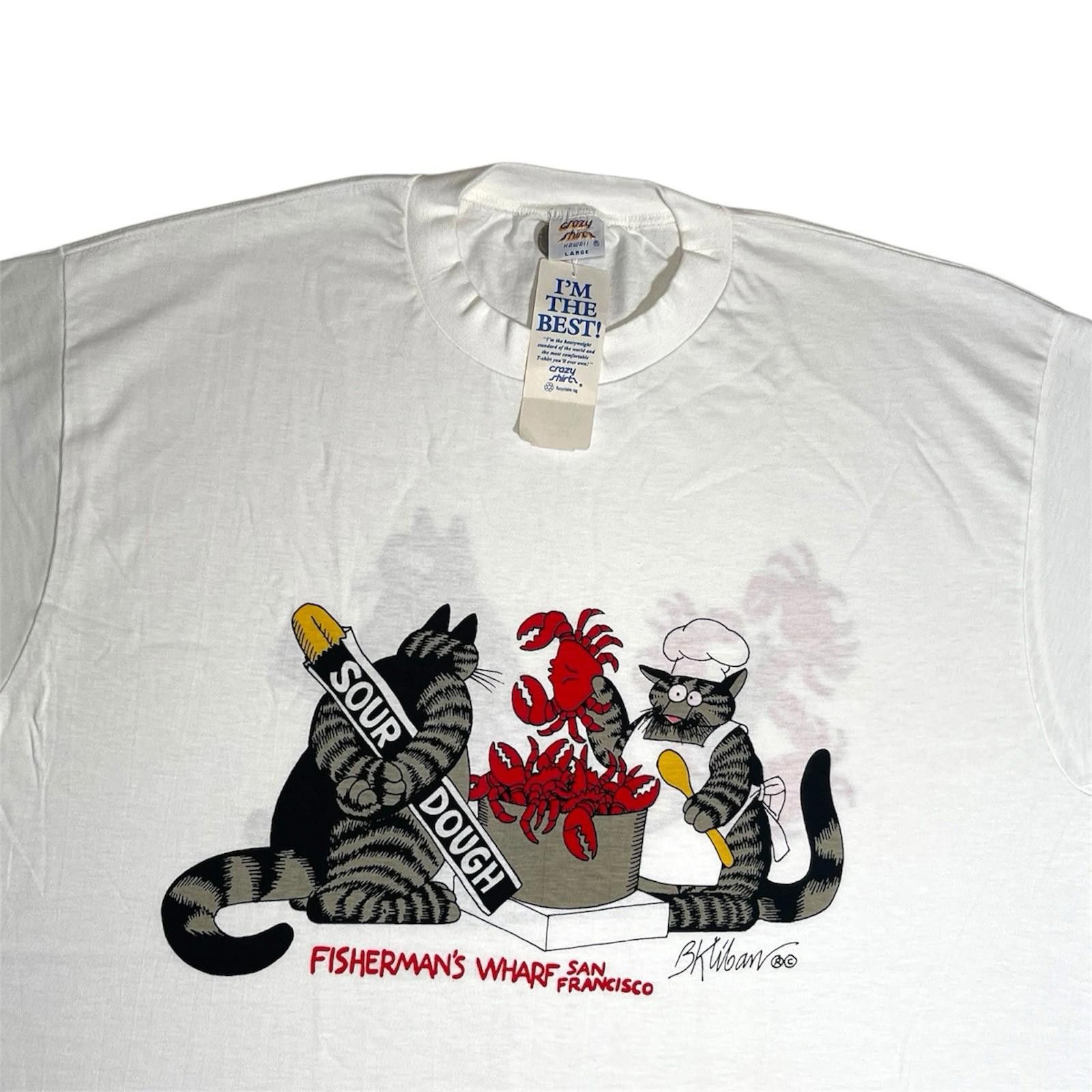 Vintage 90s NWT B. Kliban Cat Crazy Shirts Fisherman’s Wharf SF L Size US L / EU 52-54 / 3 - 2 Thumbnail
