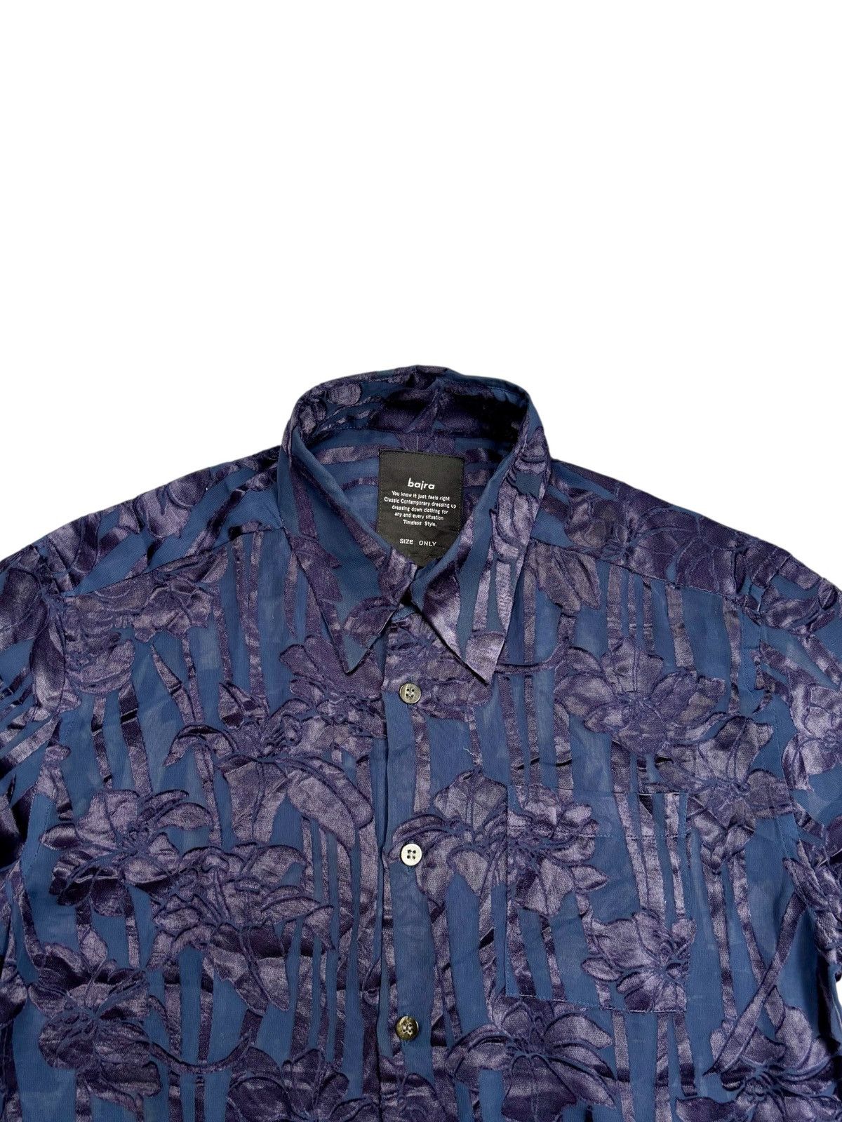Bajra Archive Bajra - Jacquard Floral Mesh Button Shirt Size US M / EU 48-50 / 2 - 3 Thumbnail